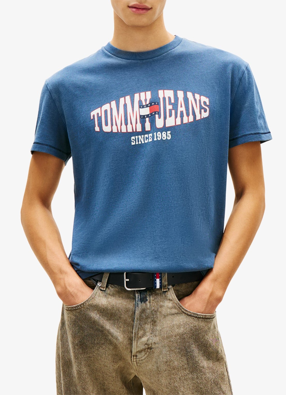 Tommy Hilfiger T-shirt met logoprint - detail 3 blauw