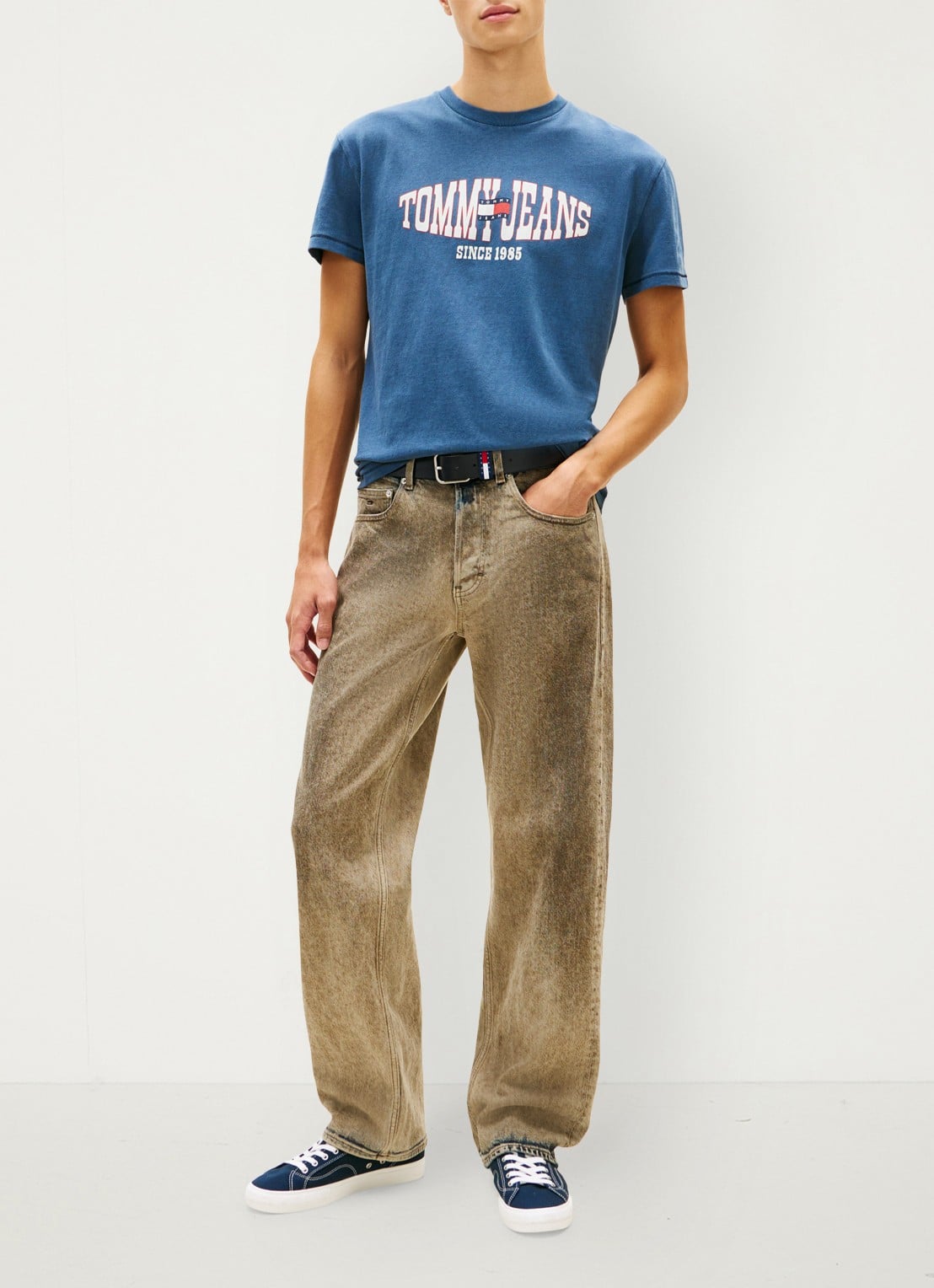 Tommy Hilfiger T-shirt met logoprint - voorkant 2 blauw