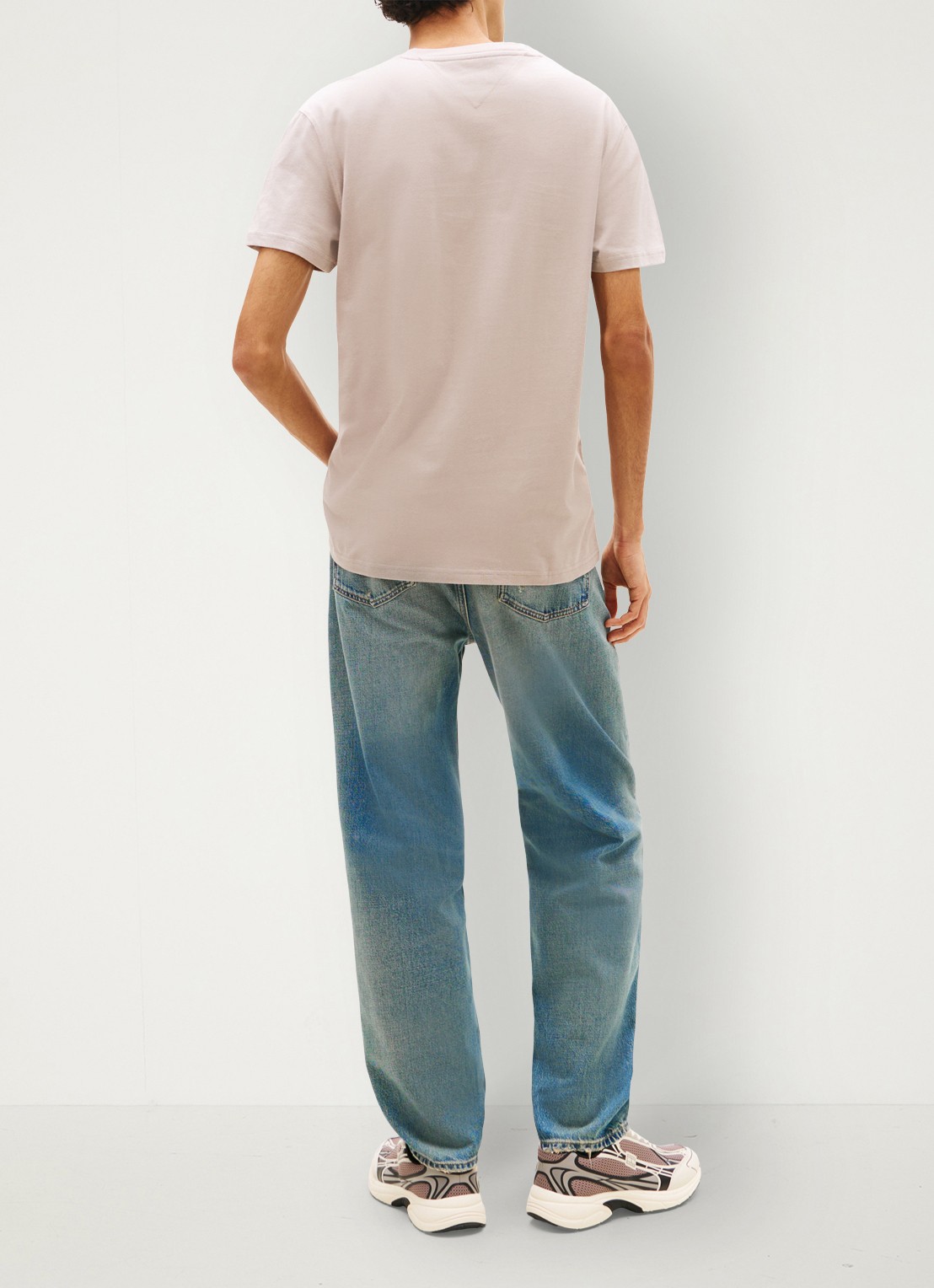 Tommy Hilfiger T-shirt met logoprint - achterkant oudroze