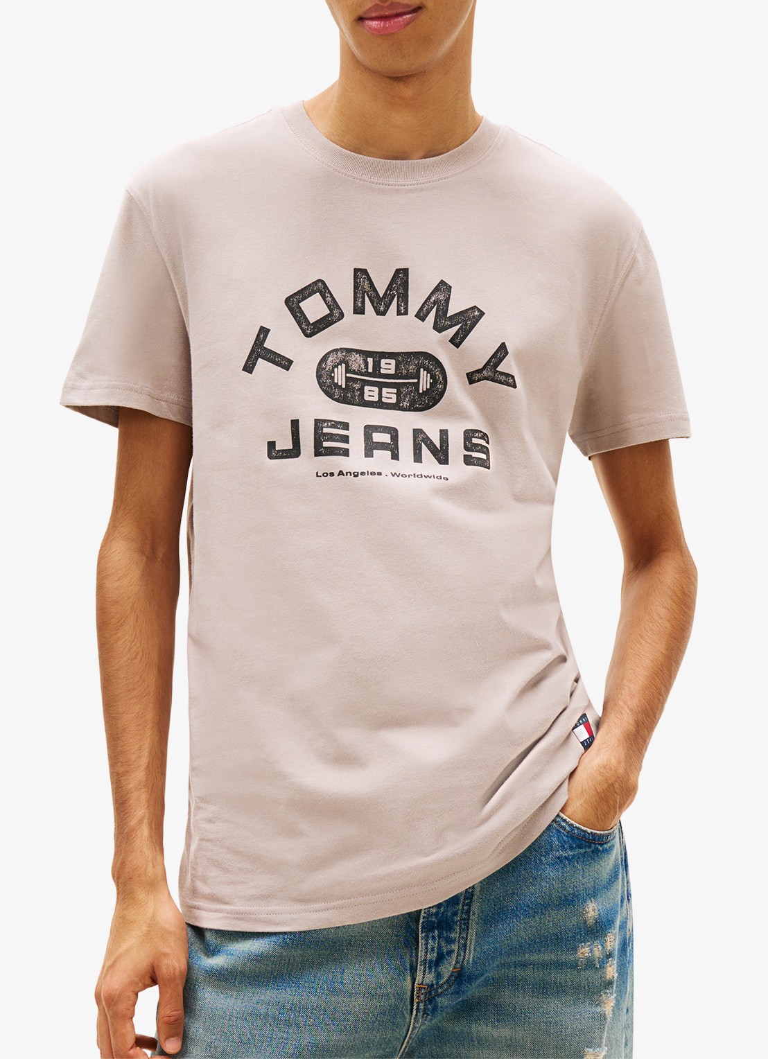 Tommy Hilfiger T-shirt met logoprint - detail 4 oudroze
