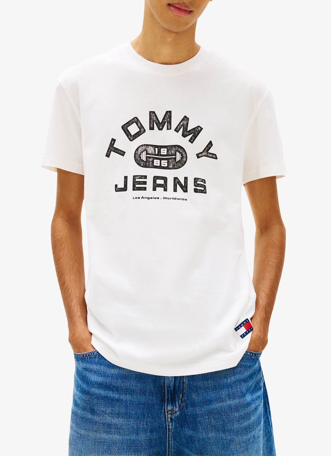 Tommy Hilfiger T-shirt met logoprint - detail 4 wit