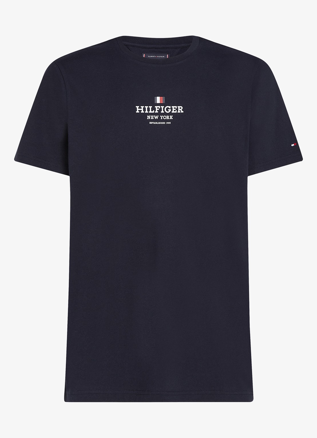 Tommy Hilfiger T-shirt met logoprint - voorkant donkerblauw