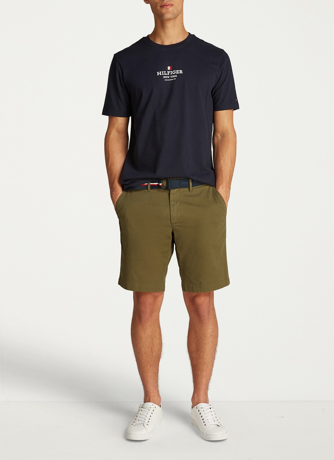 Tommy Hilfiger T-shirt met logoprint - voorkant 2 donkerblauw