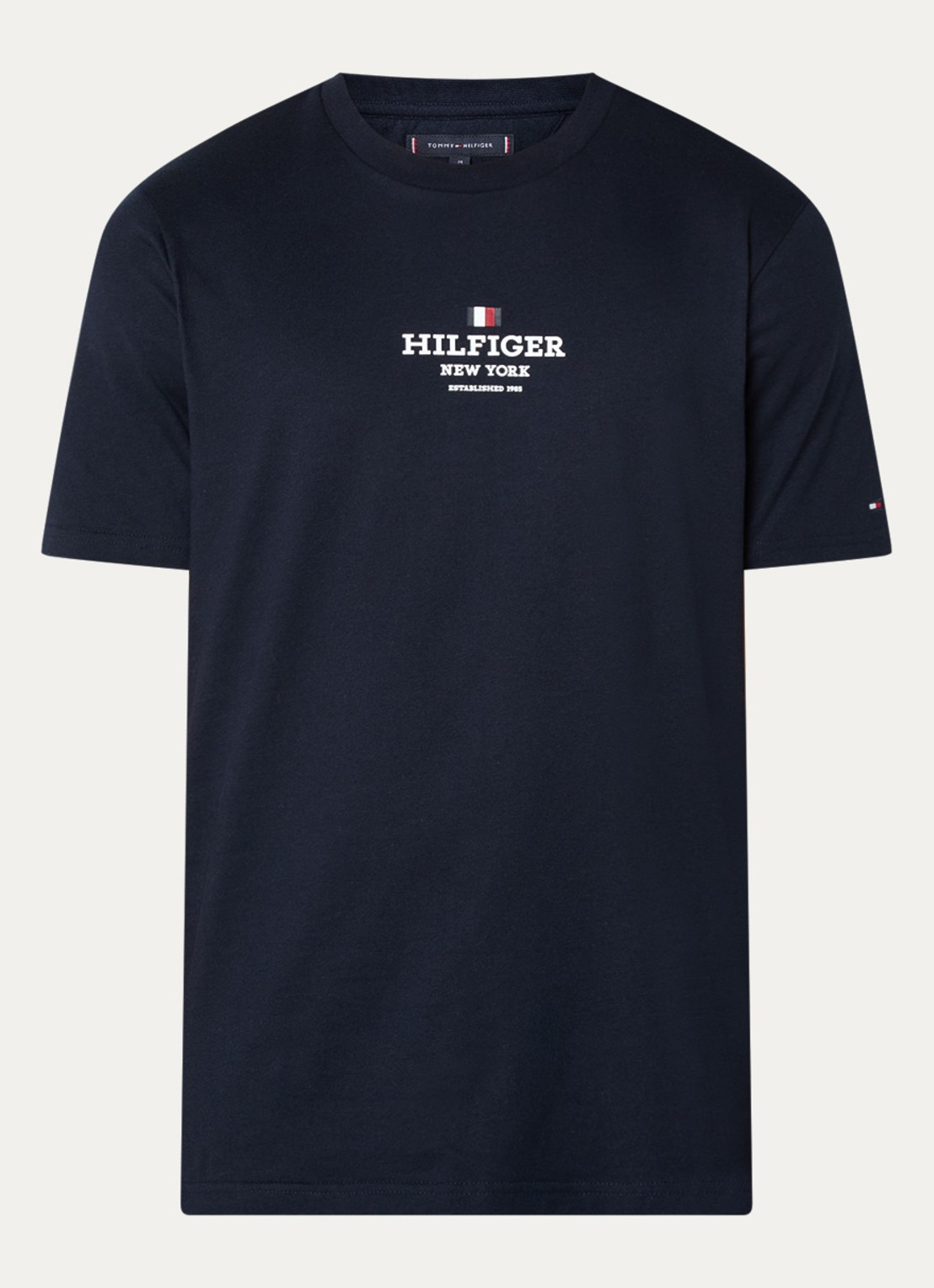 Tommy Hilfiger T-shirt met logoprint - voorkant 3 donkerblauw