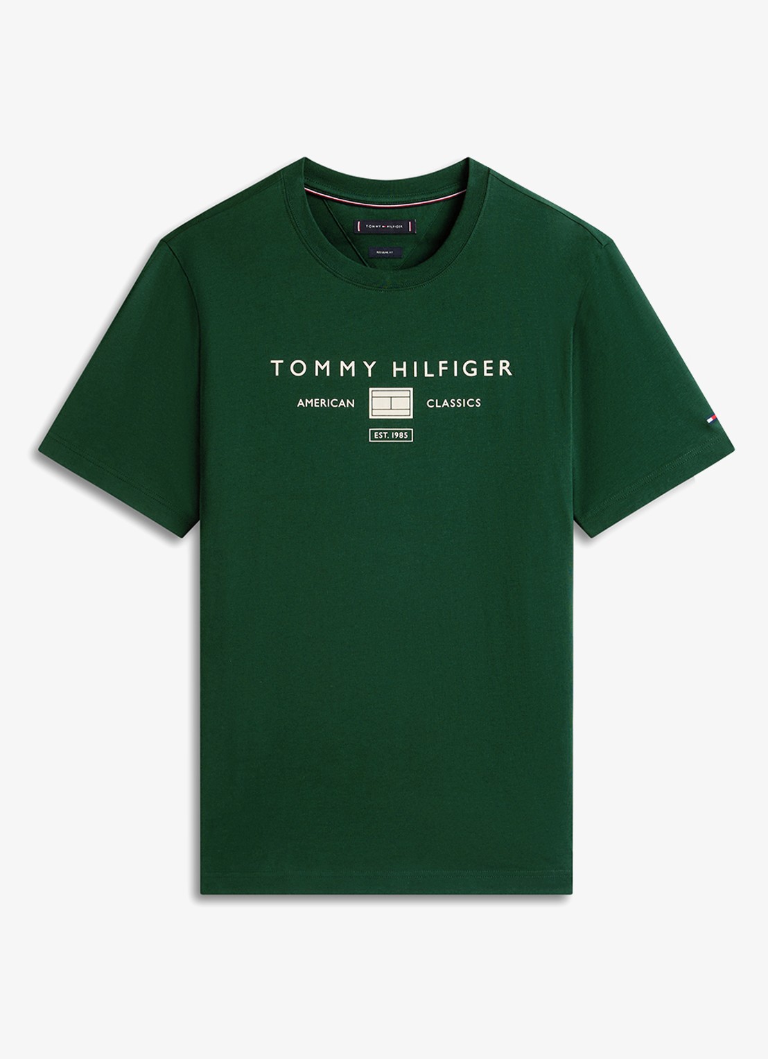 Tommy Hilfiger T-shirt met logoprint - voorkant 4 groen