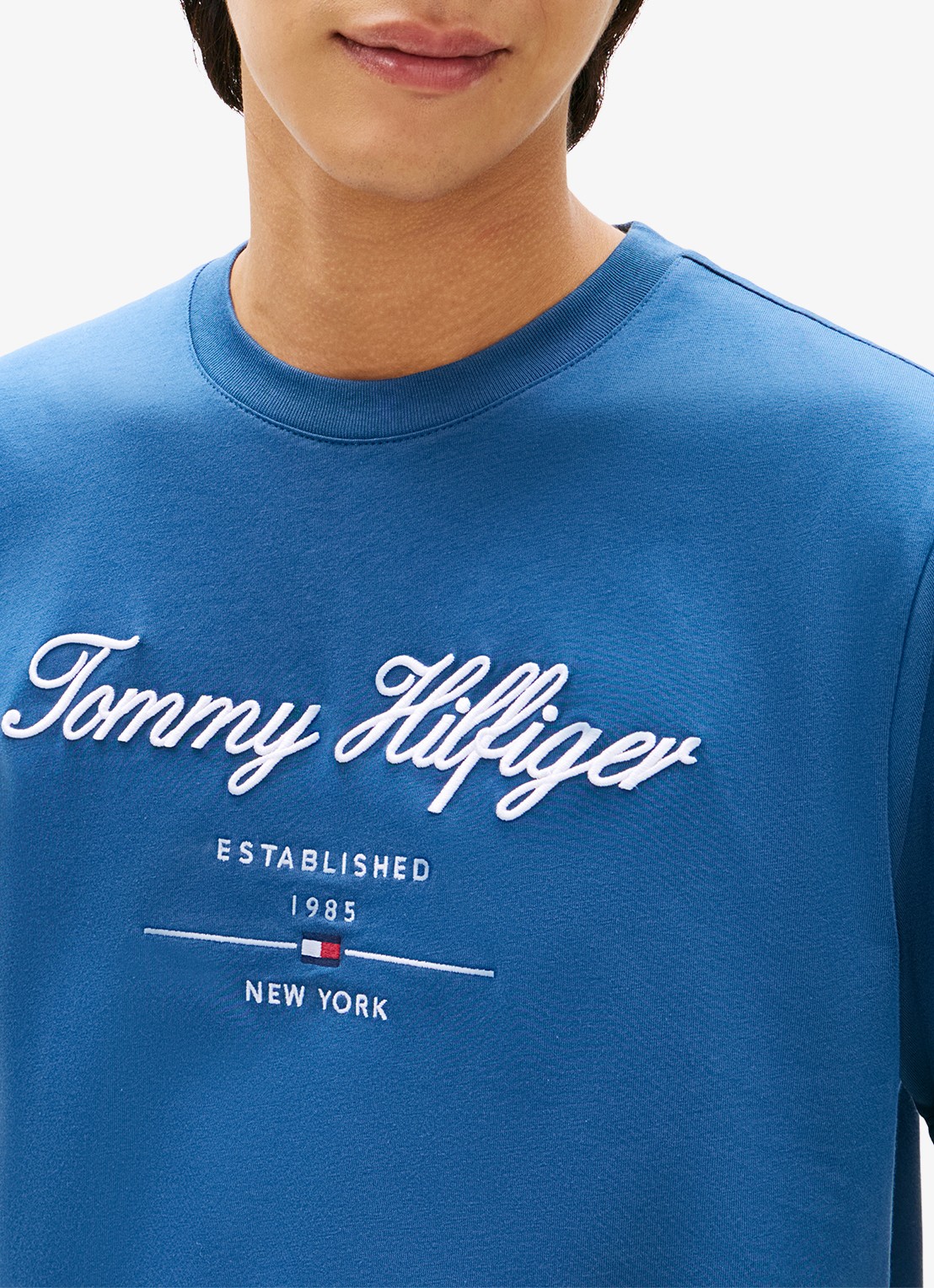 Tommy Hilfiger T-shirt met logoprint - detail 2 blauw