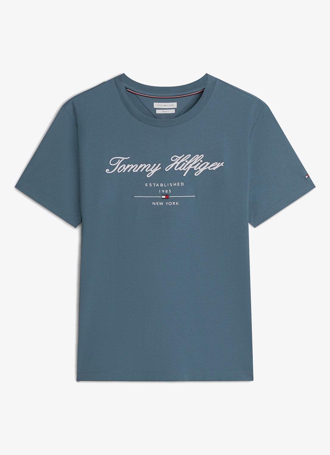 Tommy Hilfiger T-shirt met logoprint - voorkant 4 blauw