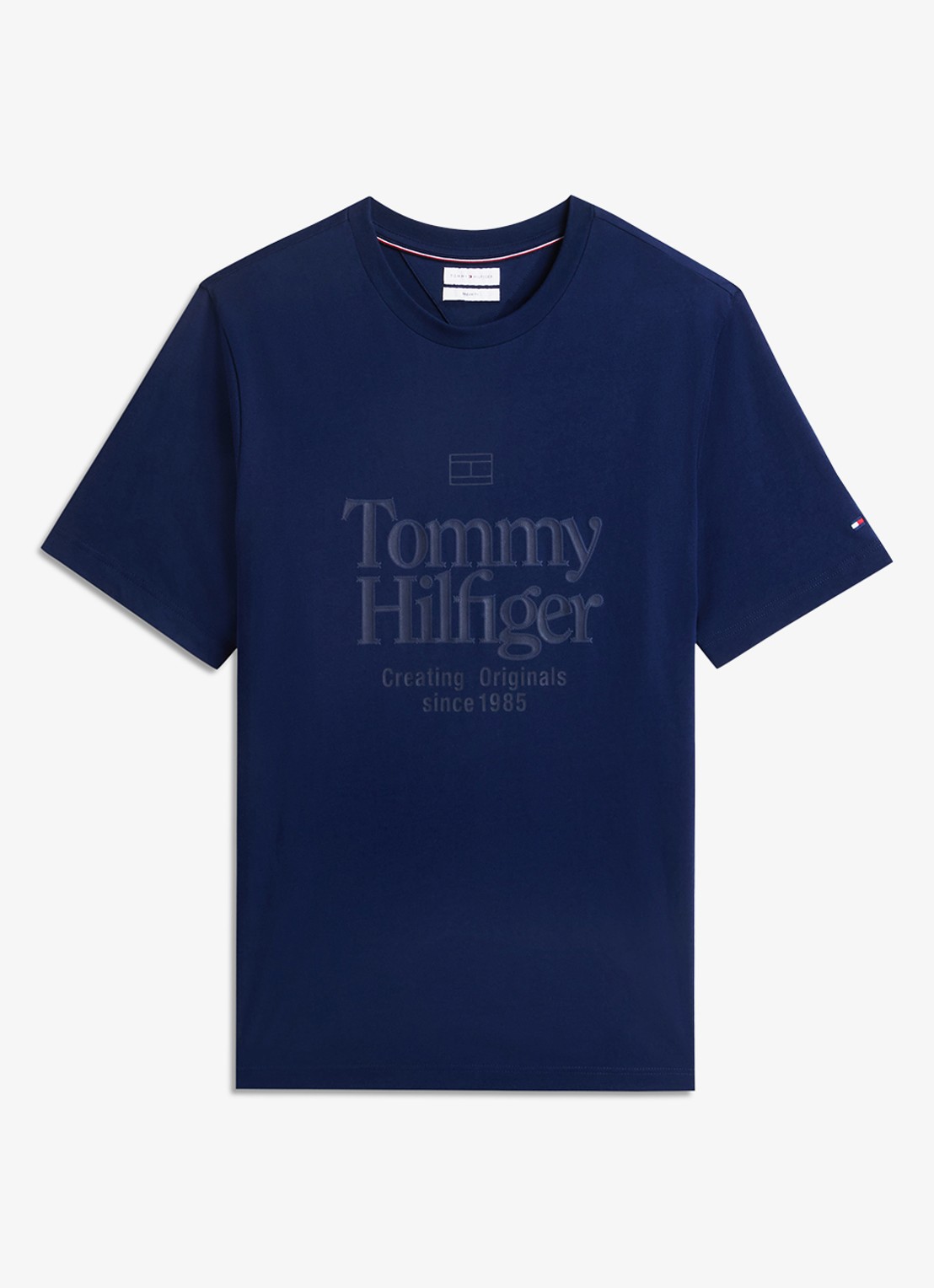 Tommy Hilfiger T-shirt met logoprint - voorkant 4 donkerblauw