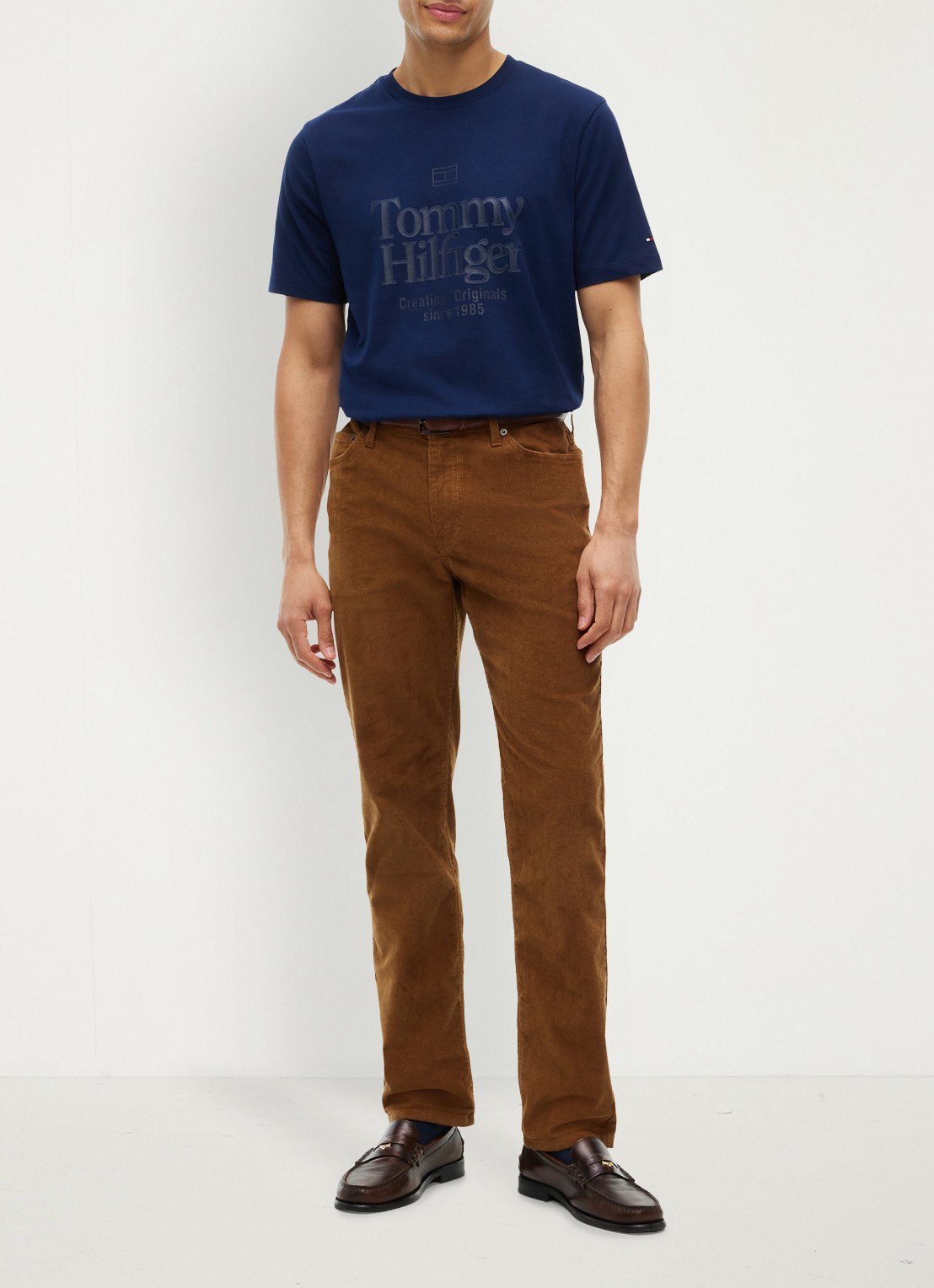 Tommy Hilfiger T-shirt met logoprint - voorkant 5 donkerblauw