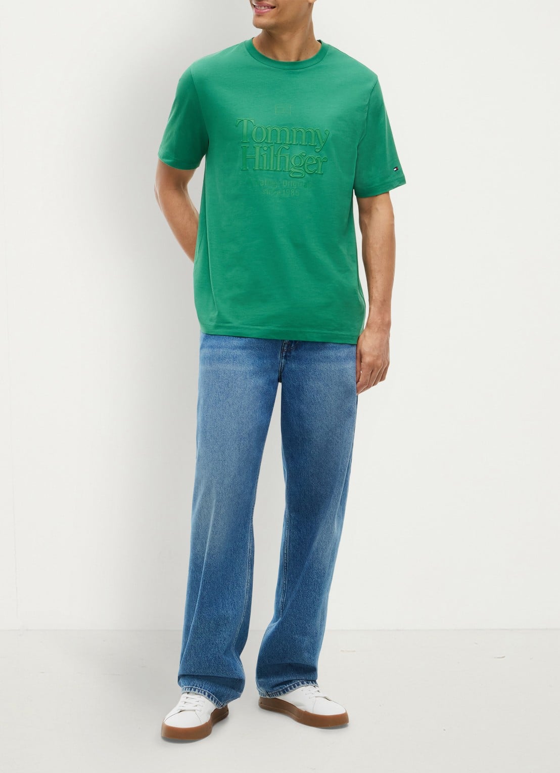 Tommy Hilfiger T-shirt met logoprint - voorkant 2 groen