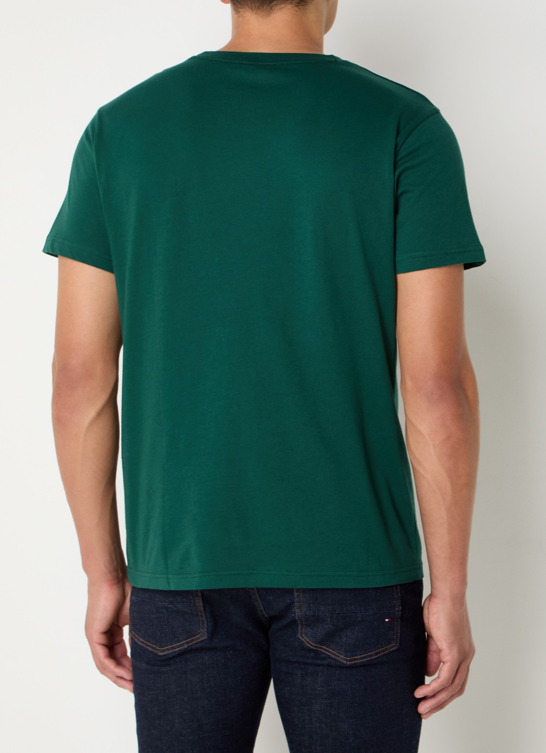 Tommy Hilfiger T-shirt met logoprint - achterkant 2 donkergroen