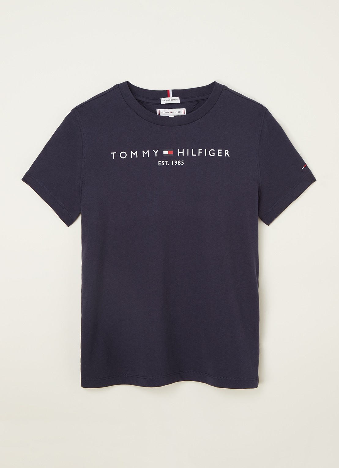 Tommy Hilfiger T-shirt met logoprint - voorkant donkerblauw