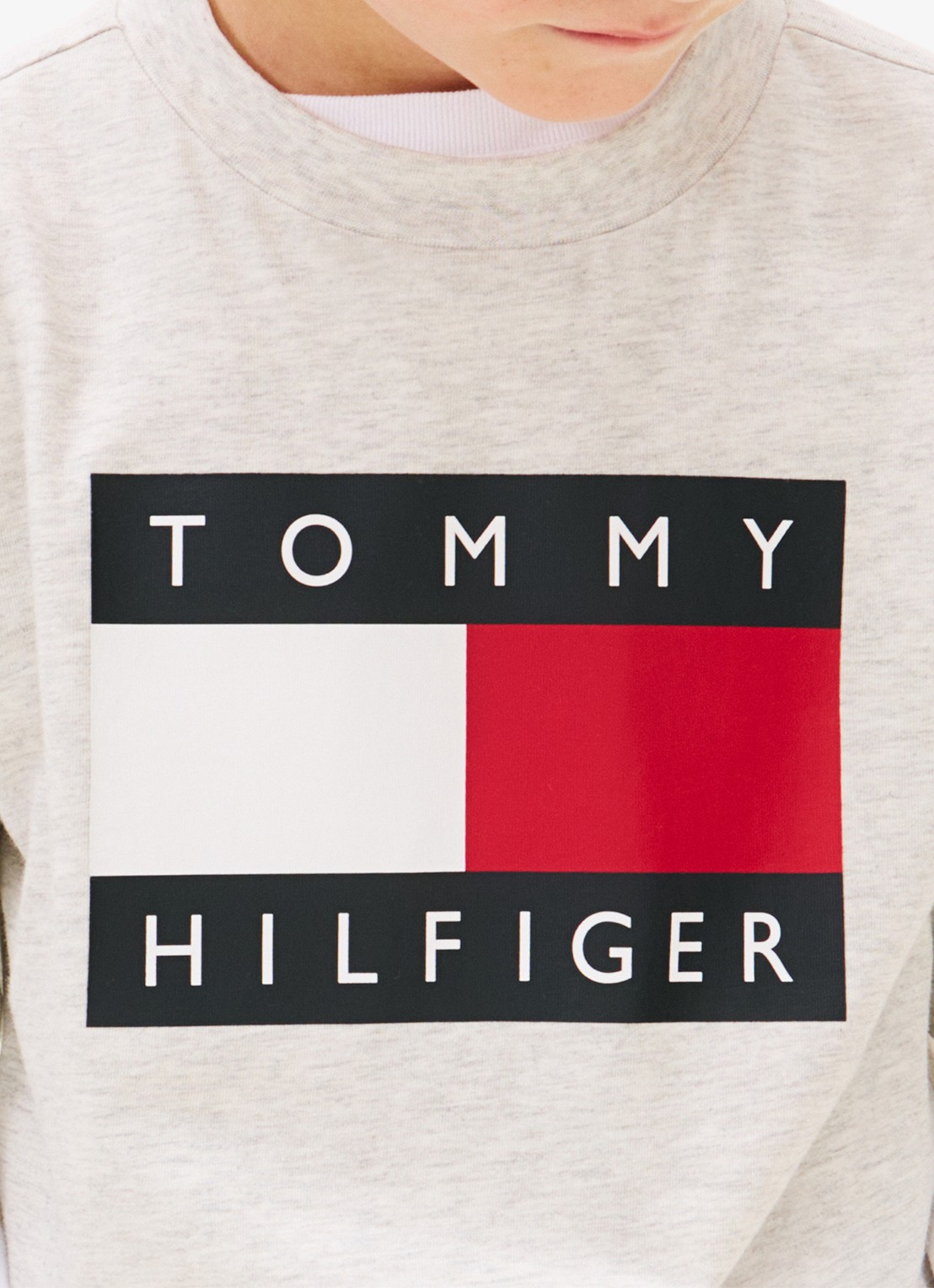 Tommy Hilfiger T-shirt met logoprint - detail 3 lichtgrijs