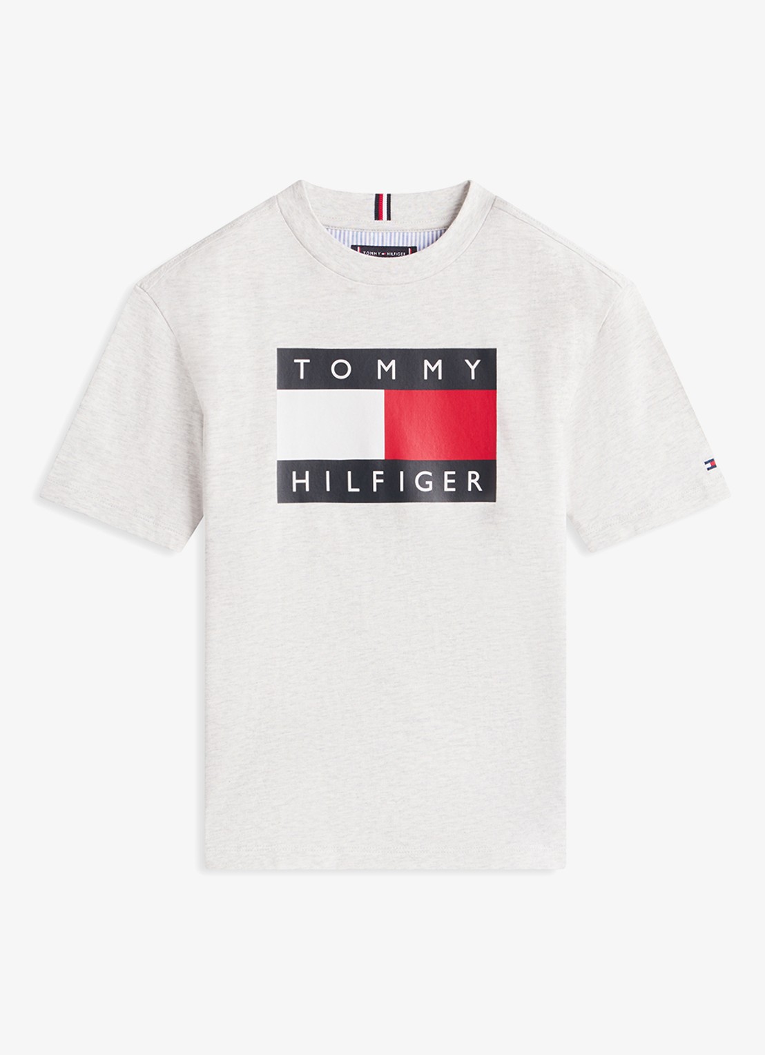 Tommy Hilfiger T-shirt met logoprint - voorkant 4 lichtgrijs
