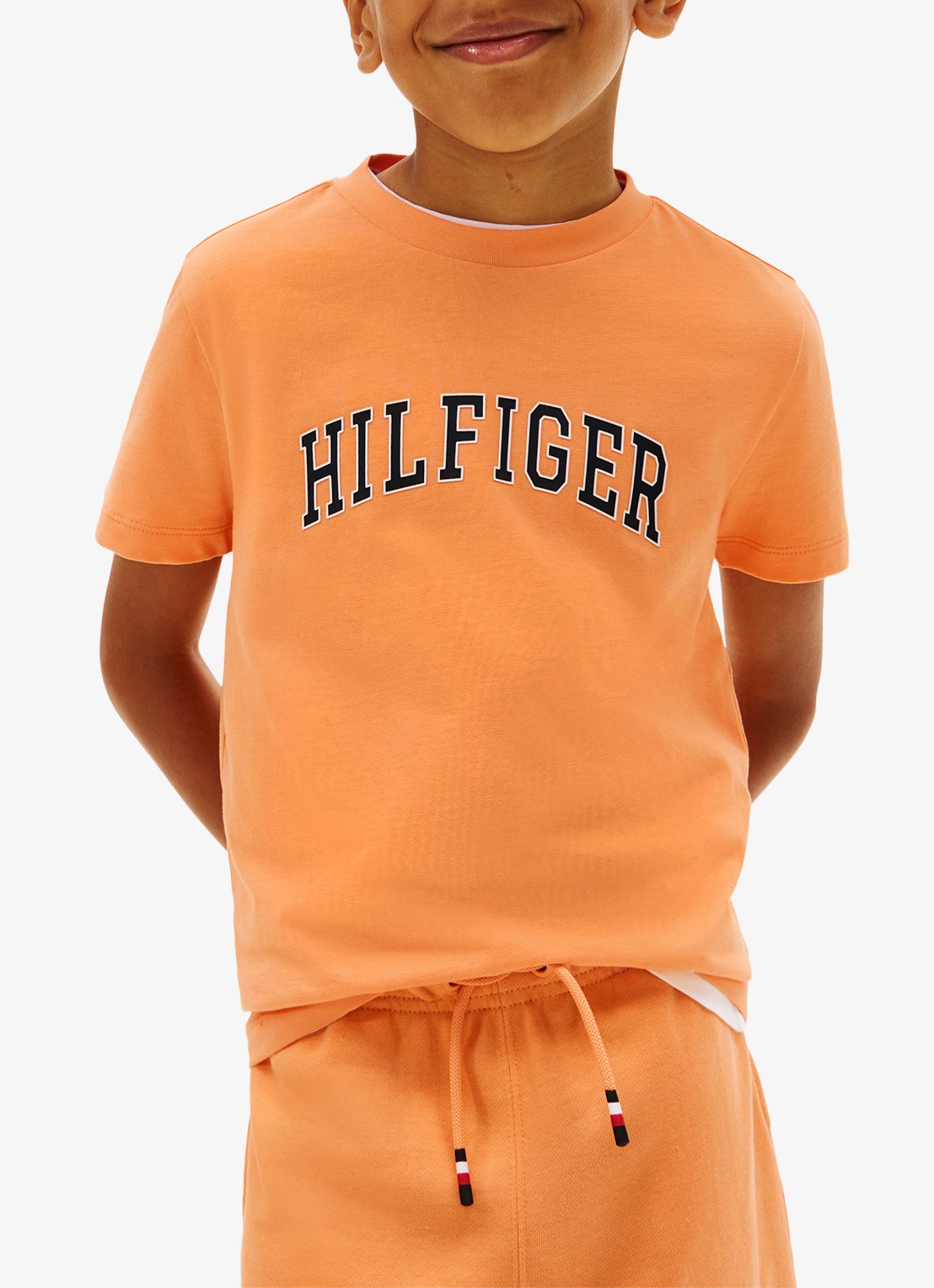 Tommy Hilfiger T-shirt met logoprint - detail 3 oranje