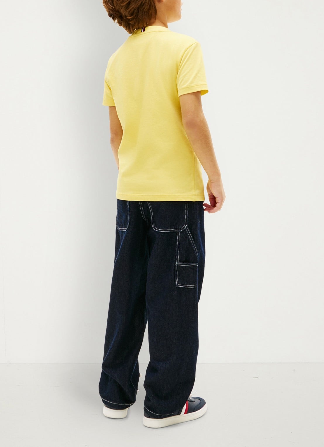 Tommy Hilfiger T-shirt met logoprint - achterkant 3 geel
