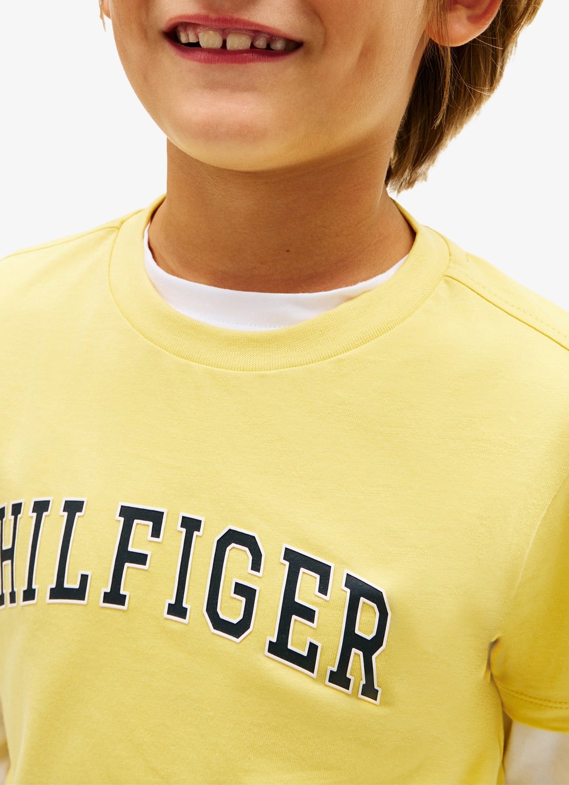 Tommy Hilfiger T-shirt met logoprint - detail 5 geel