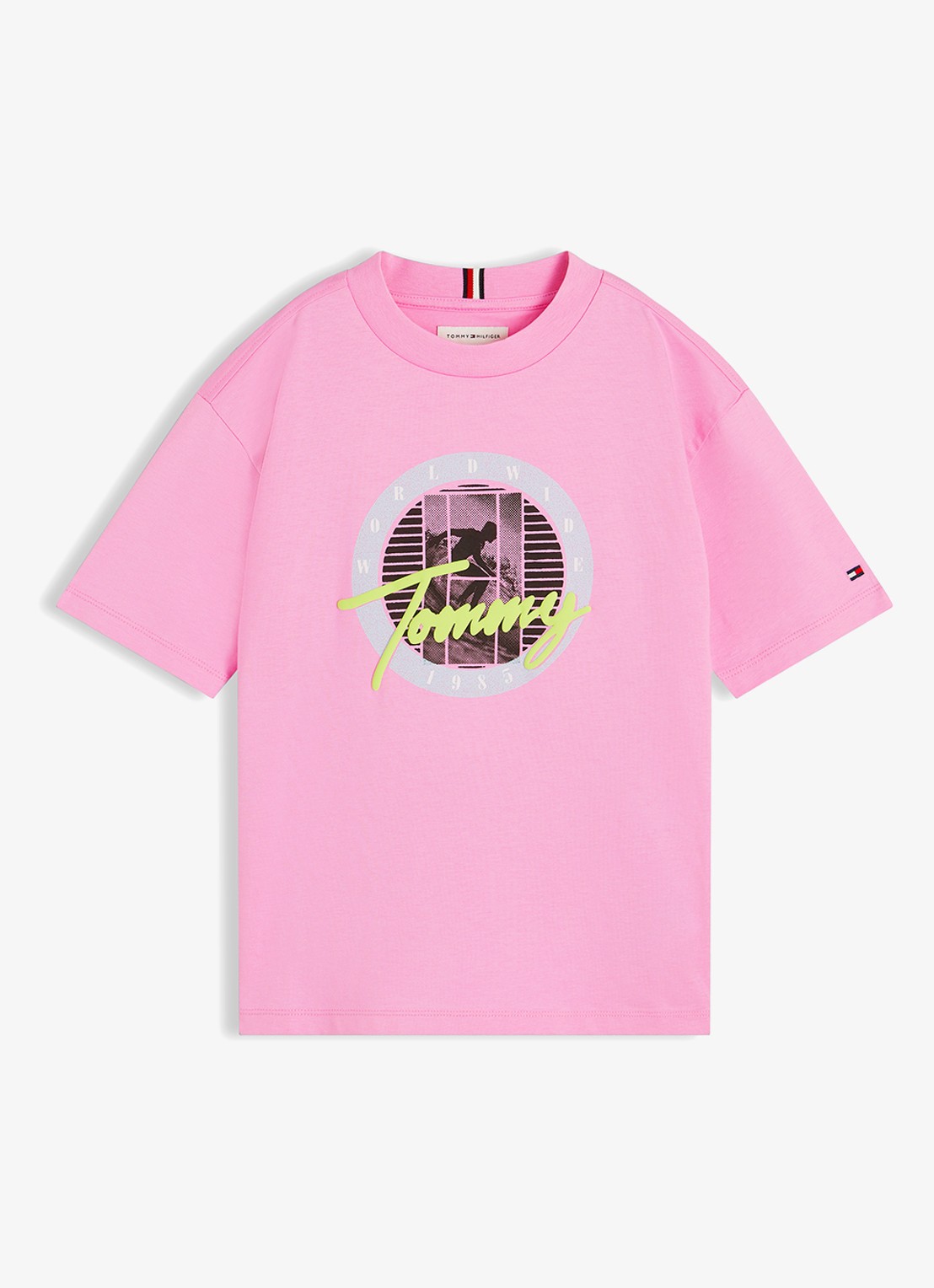 Tommy Hilfiger T-shirt met logoprint - voorkant 3 roze