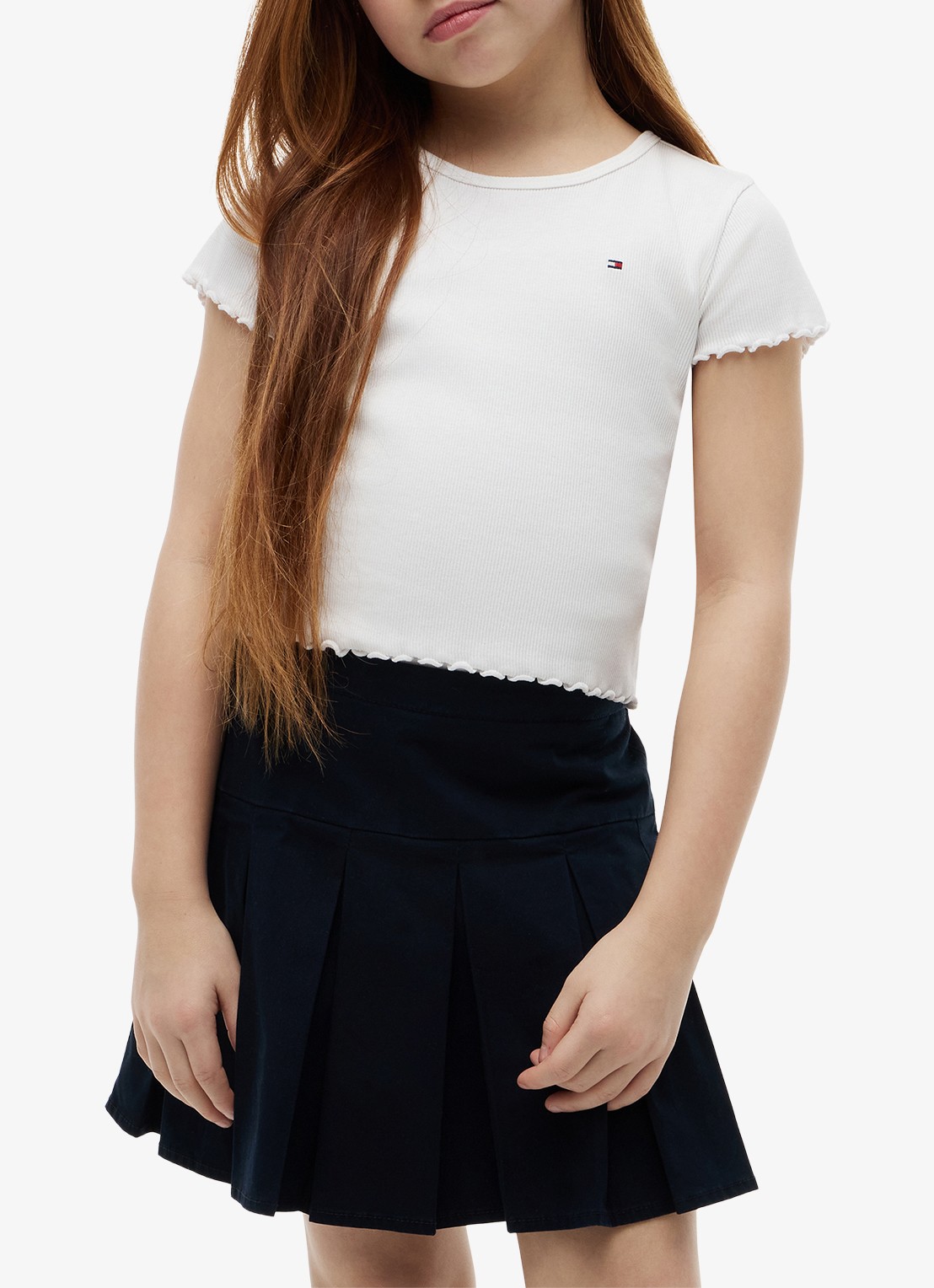 Tommy Hilfiger T-shirt met ribstructuur en logo - detail 2 wit
