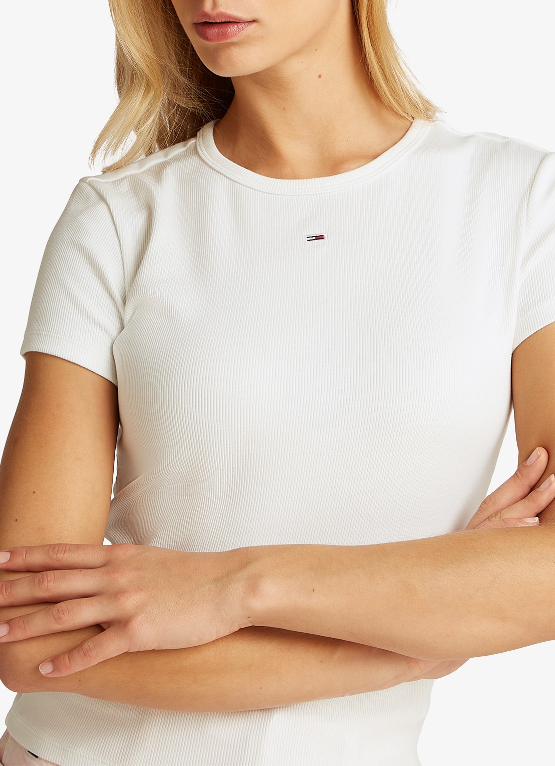 Tommy Hilfiger T-shirt met ribstructuur in 2-pack - detail 4 wit