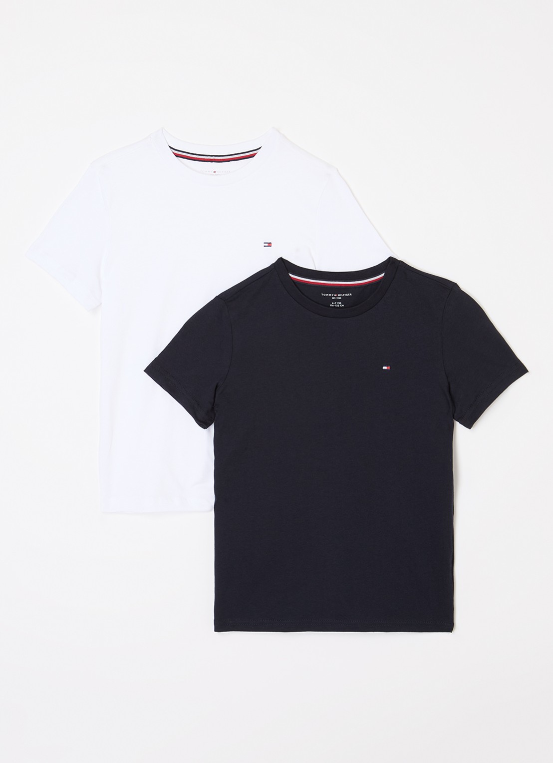 Tommy Hilfiger T-shirt met ronde hals in 2-pack - voorkant wit