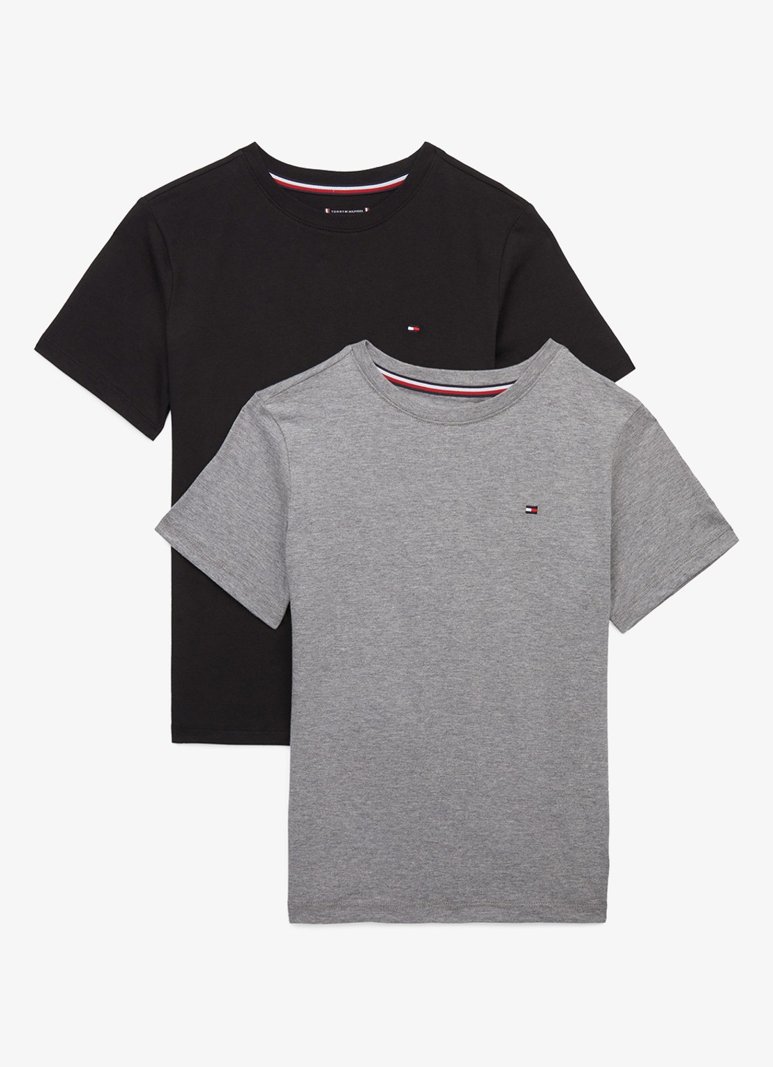 Tommy Hilfiger T-shirt met ronde hals in 2-pack - achterkant 2 grijsmele