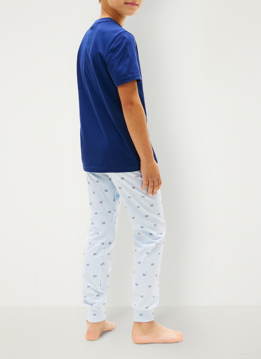 Tommy Hilfiger T-shirt met ronde hals in 2-pack - achterkant brisk blue