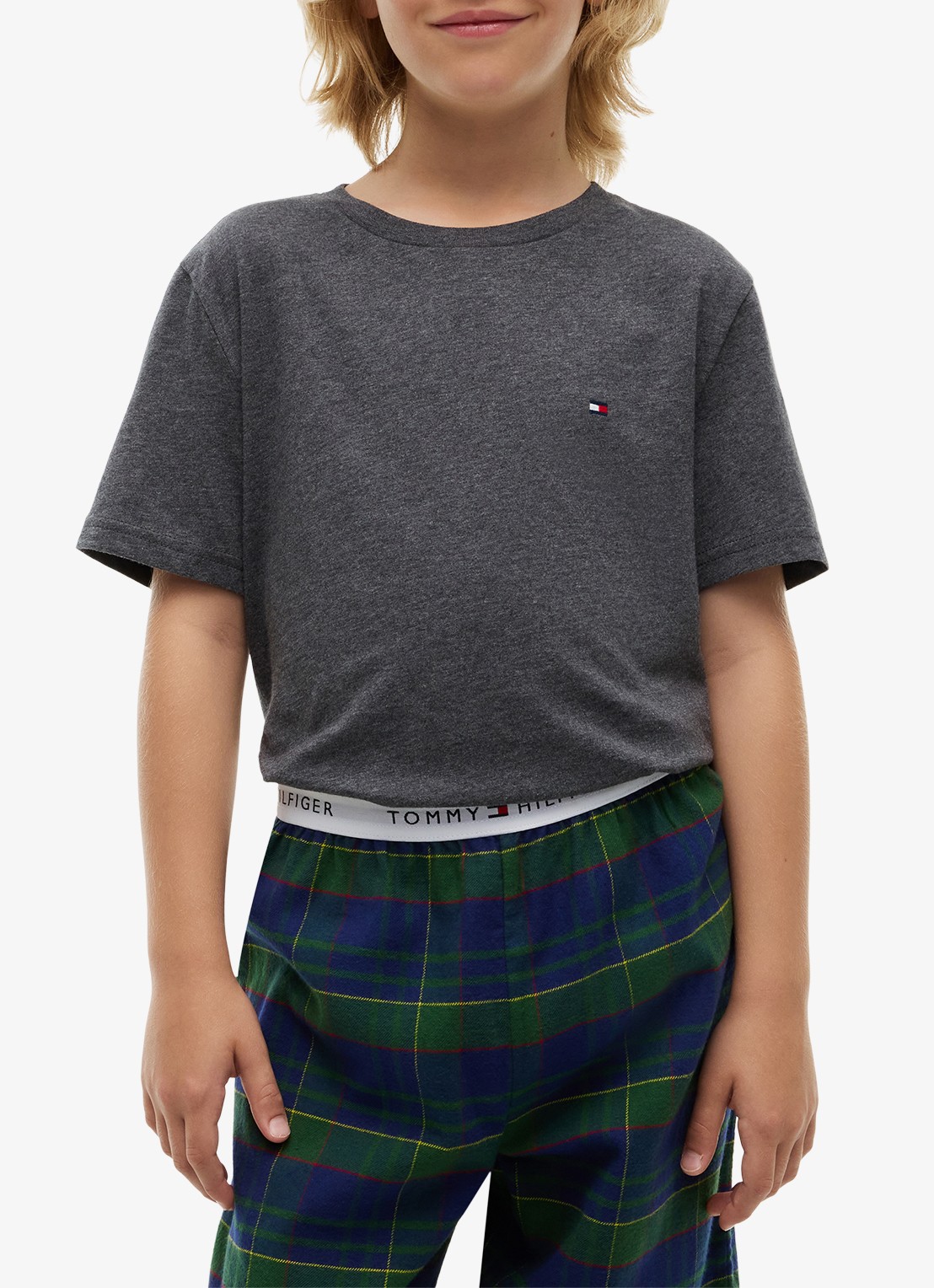 Tommy Hilfiger T-shirt met ronde hals in 2-pack - detail 3 black / dk grey heather-0s3