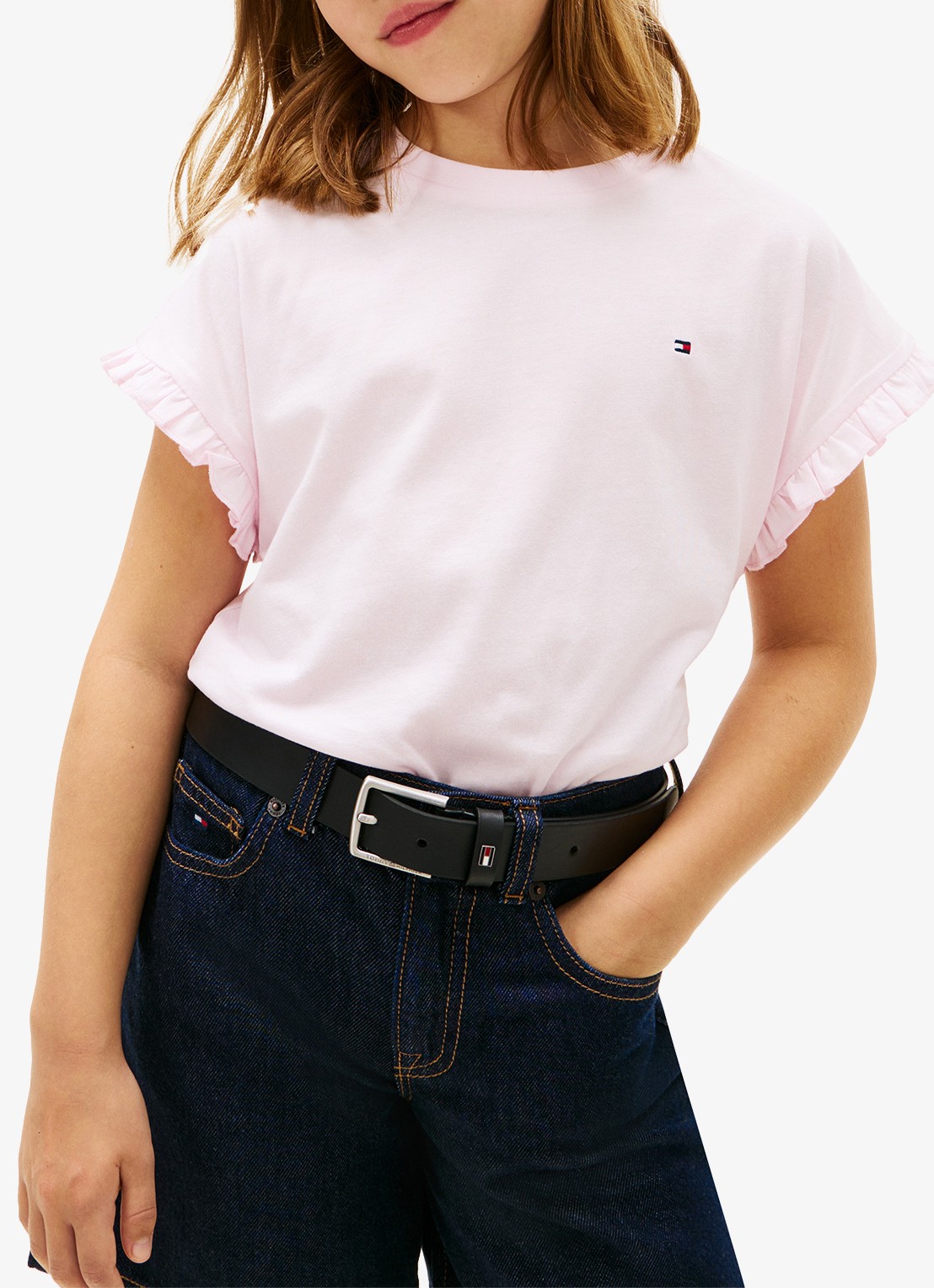 Tommy Hilfiger T-shirt met ruches - detail 4 roze