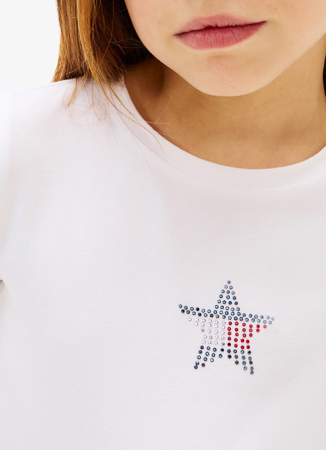 Tommy Hilfiger T-shirt met strass - detail 4 wit
