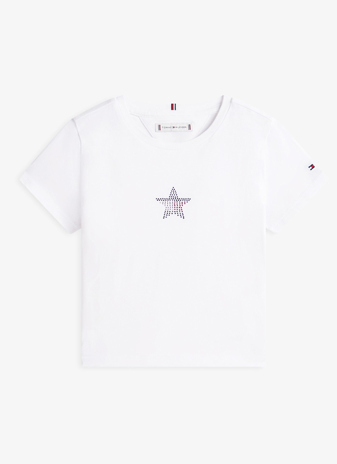 Tommy Hilfiger T-shirt met strass - voorkant wit
