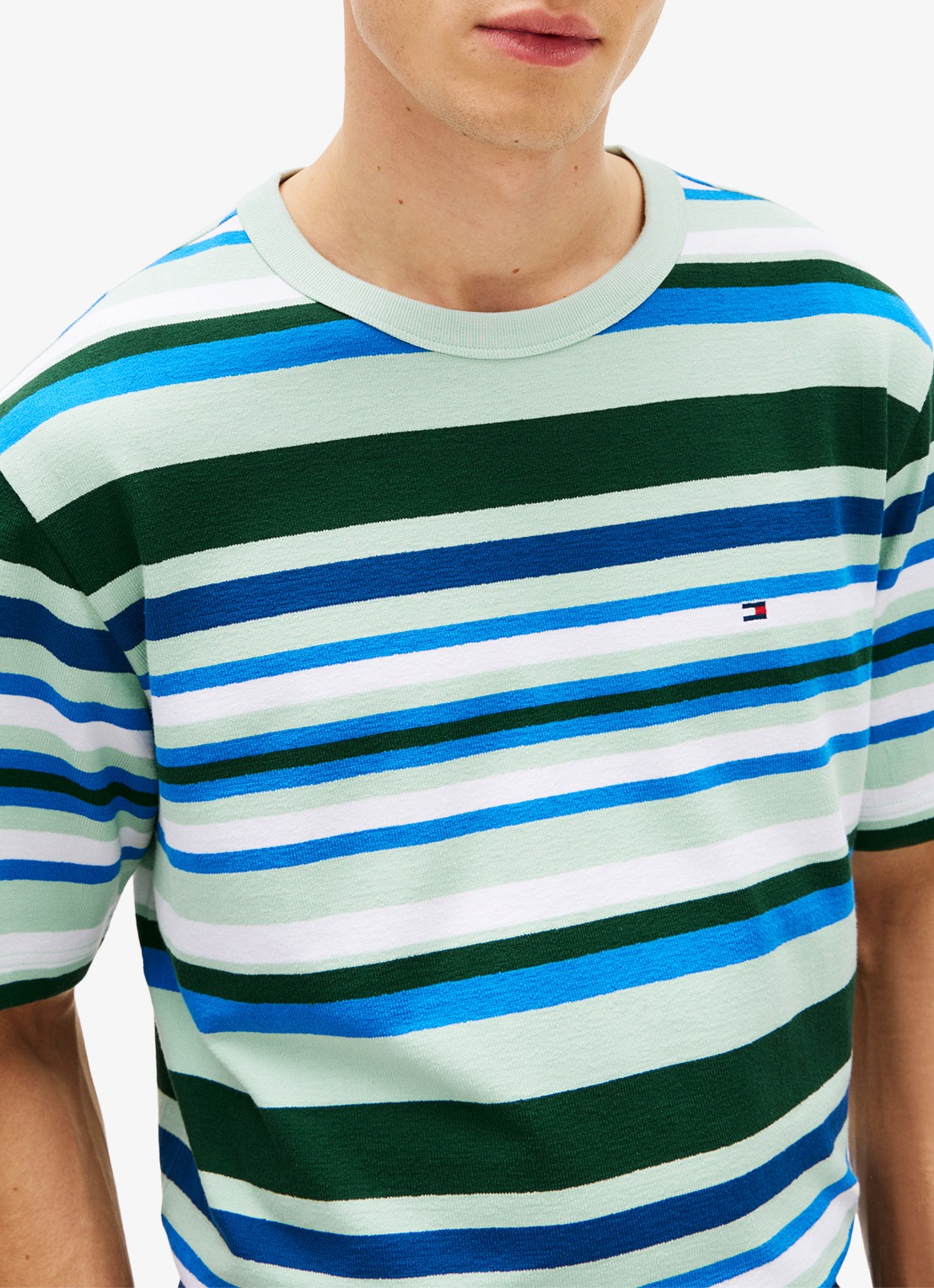 Tommy Hilfiger T-shirt met streepprint en logo - detail 5 mint