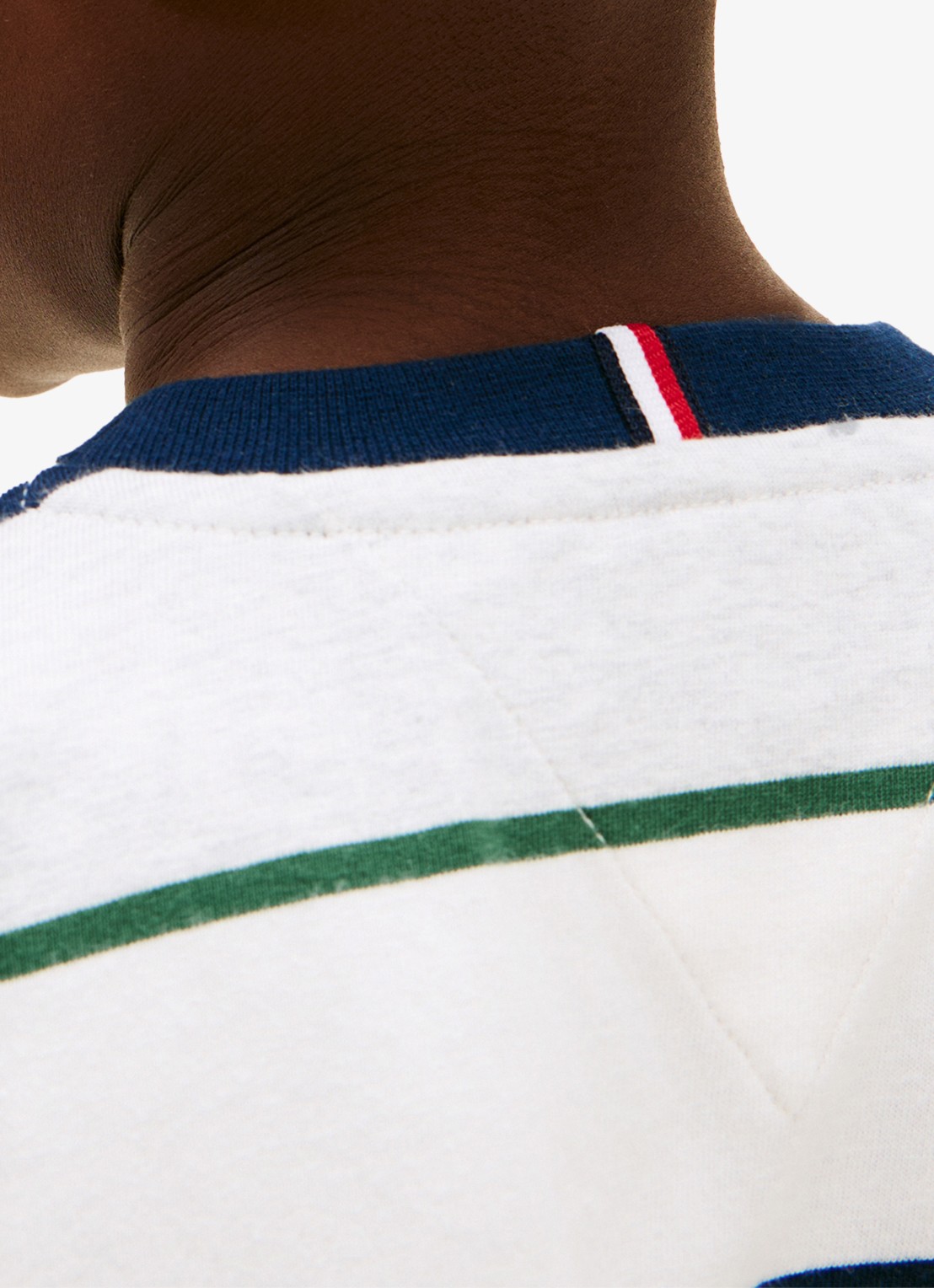 Tommy Hilfiger T-shirt met streepprint en logo - detail 4 donkerblauw
