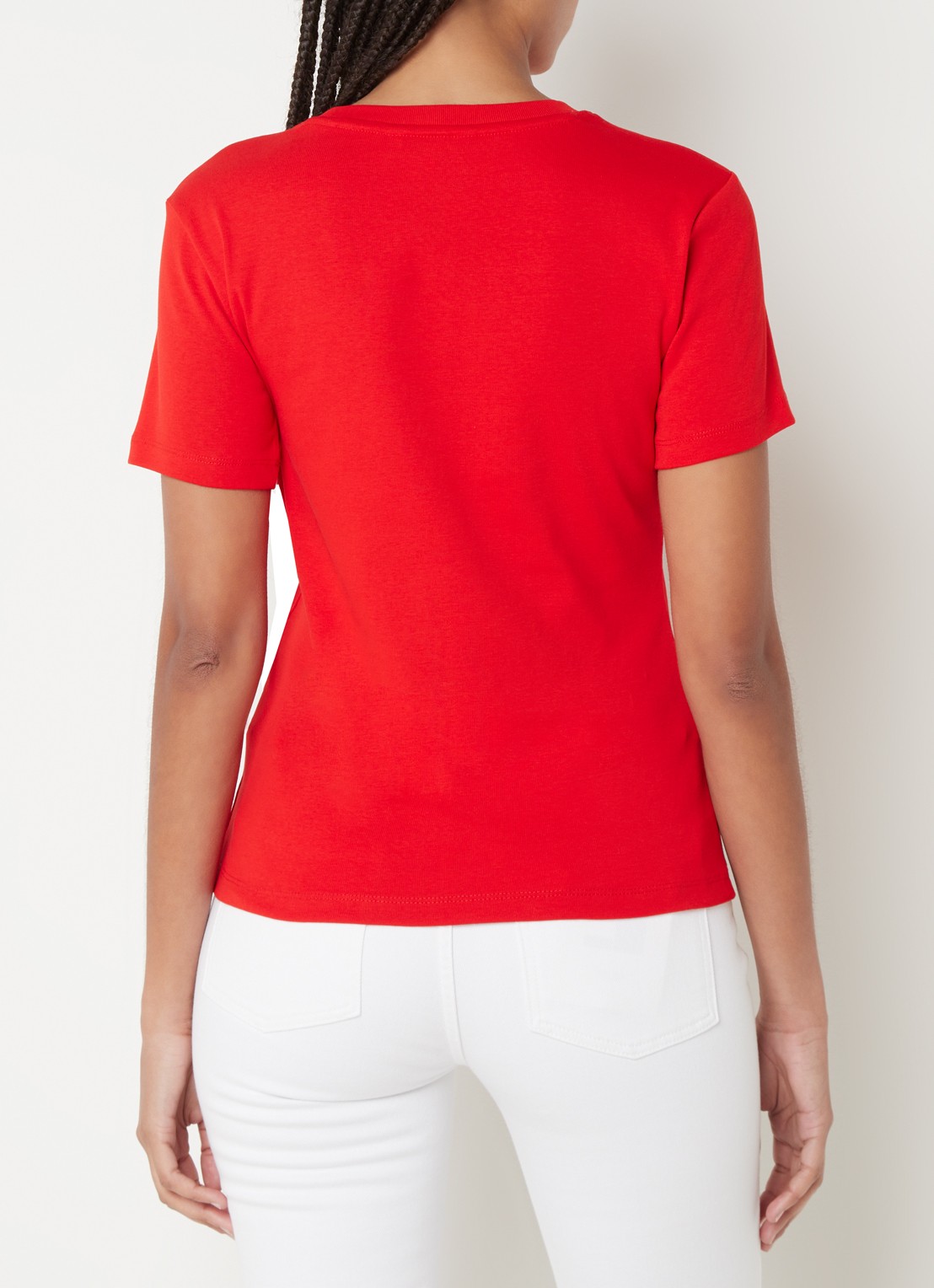 Tommy Hilfiger T-shirt met streepprint - achterkant 8 fierce red / rood