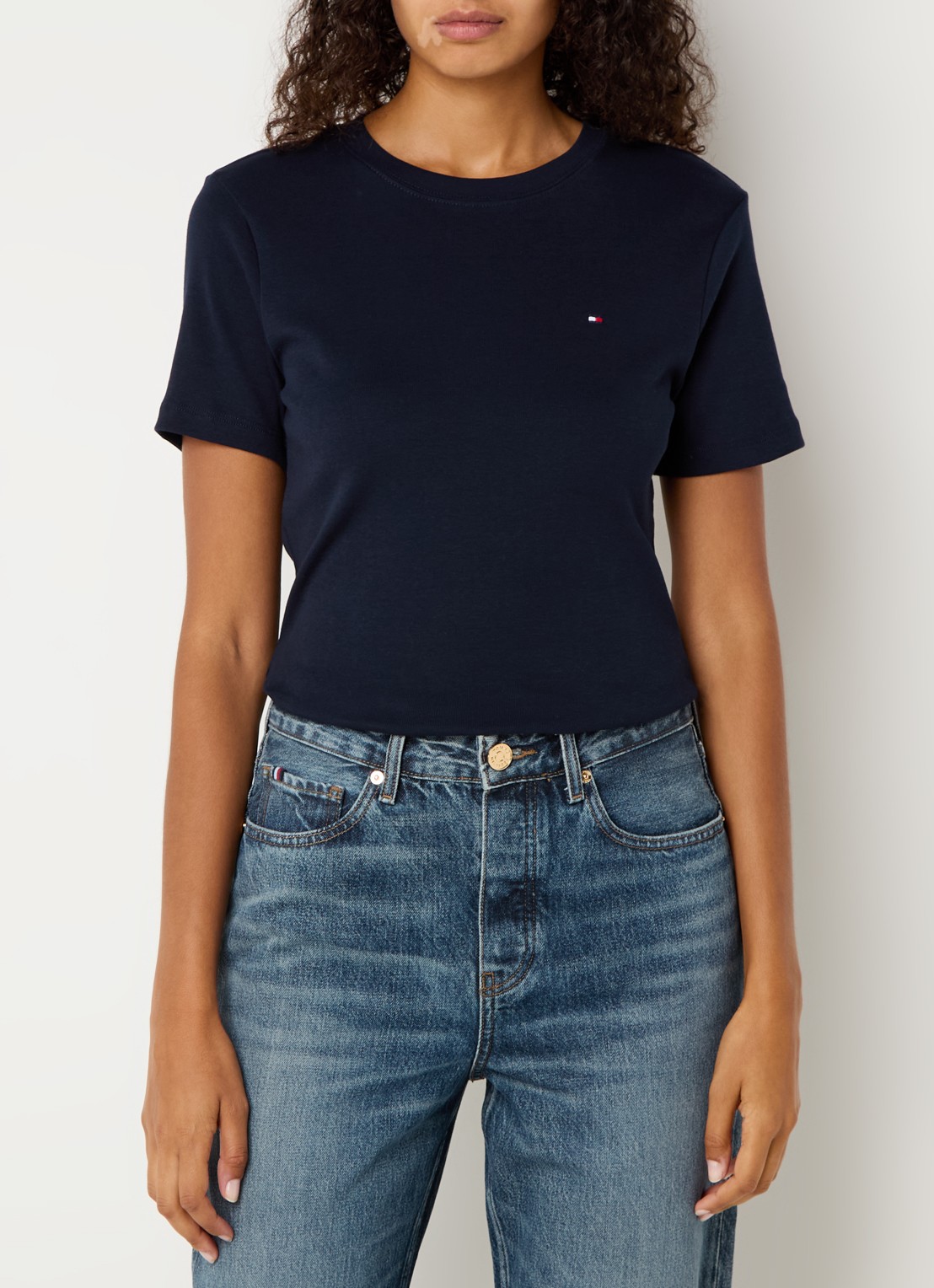 Tommy Hilfiger T-shirt met streepprint - detail desert sky / blauw