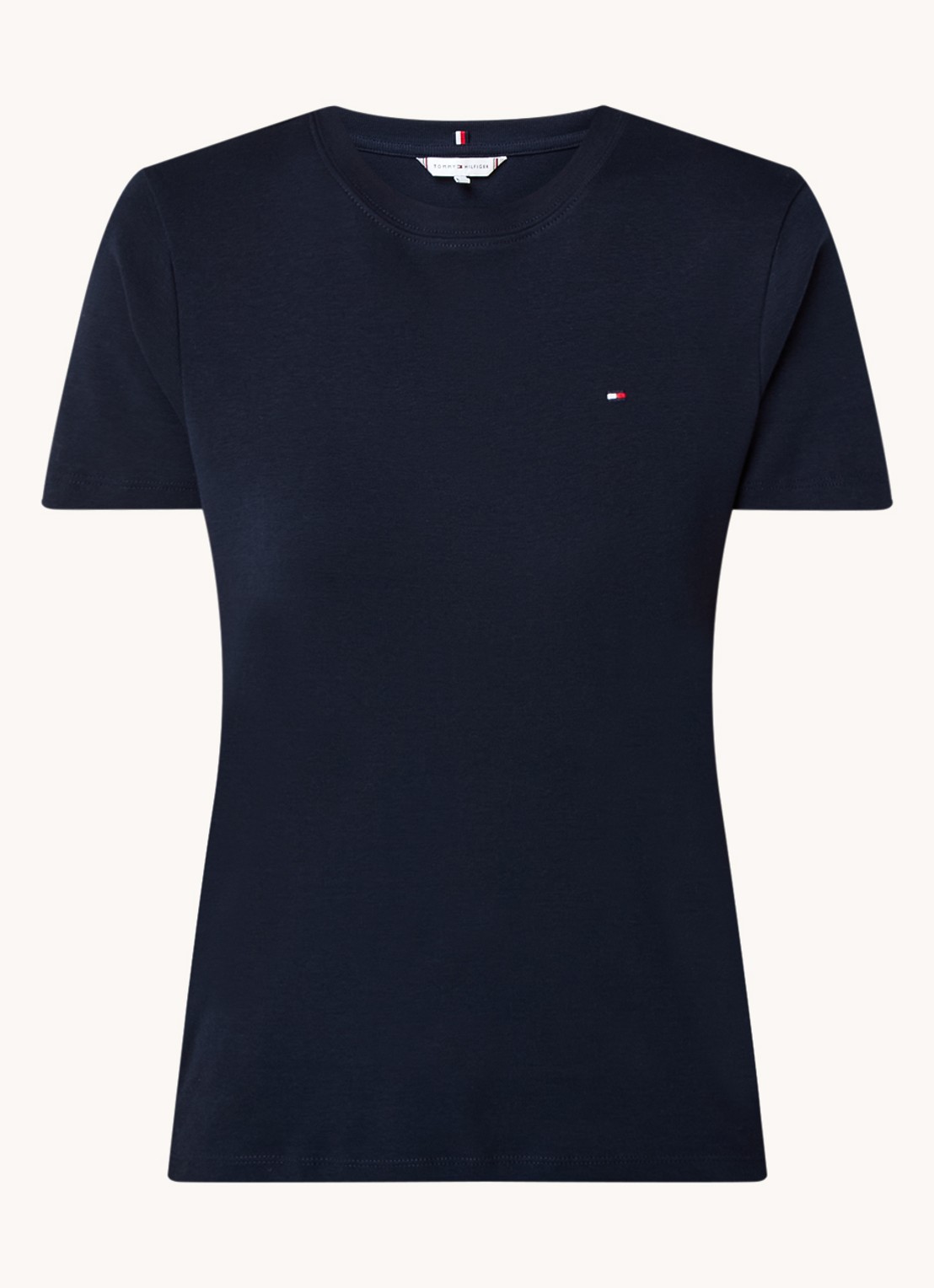 Tommy Hilfiger T-shirt met streepprint - voorkant 3 desert sky / blauw