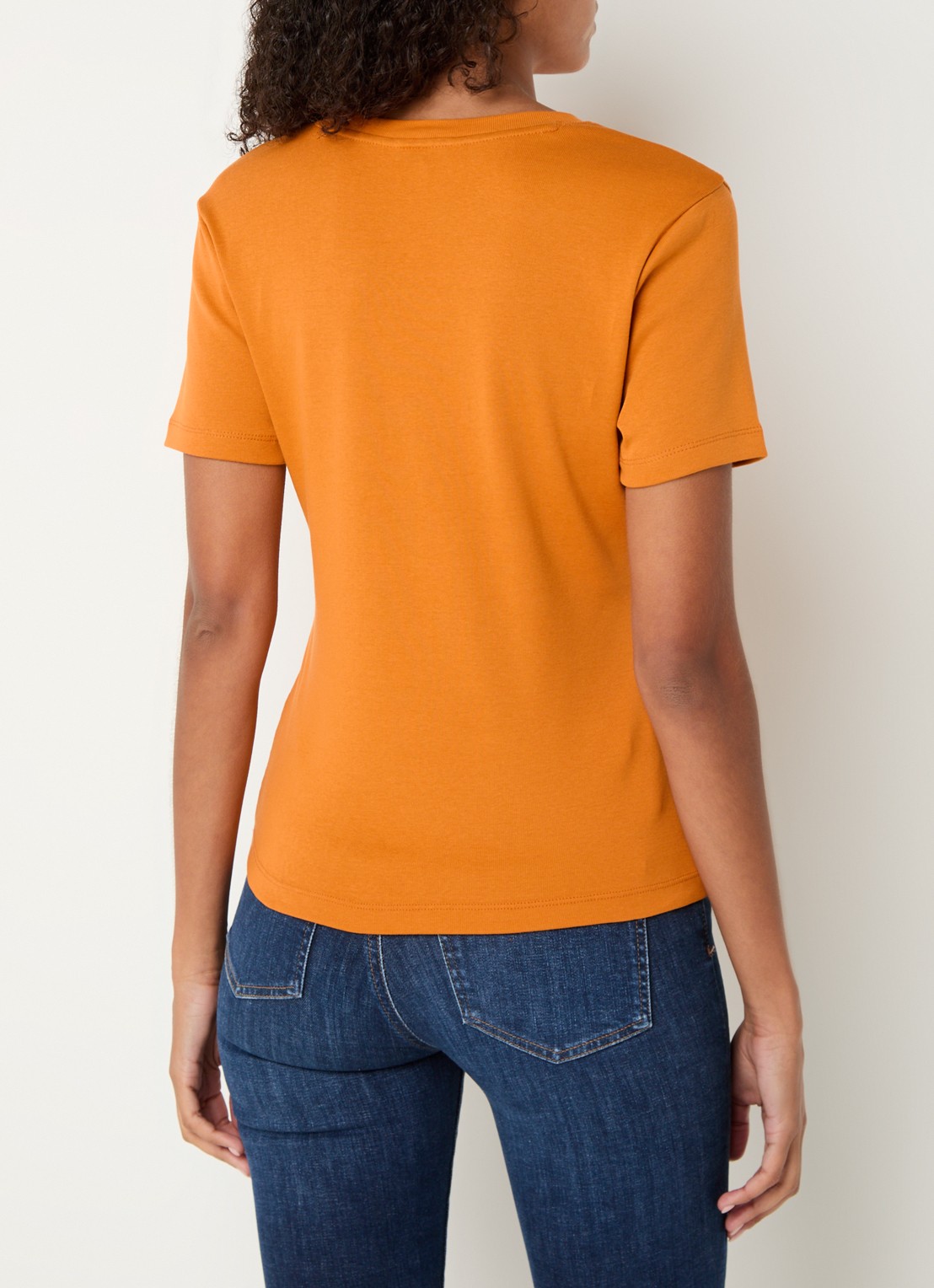 Tommy Hilfiger T-shirt met streepprint - achterkant autumn orange / oranje
