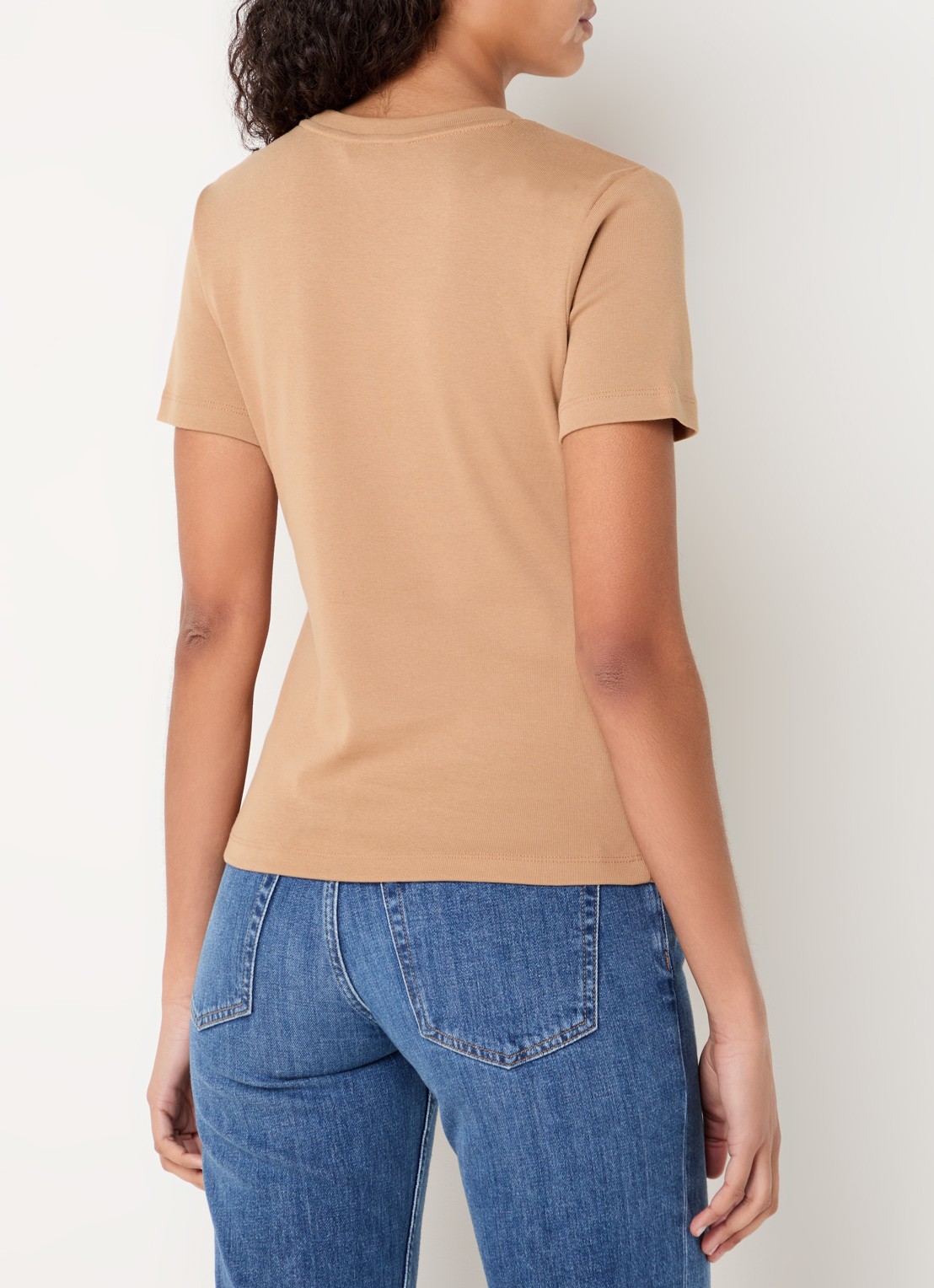 Tommy Hilfiger T-shirt met streepprint - achterkant 2 safari canvas / beige