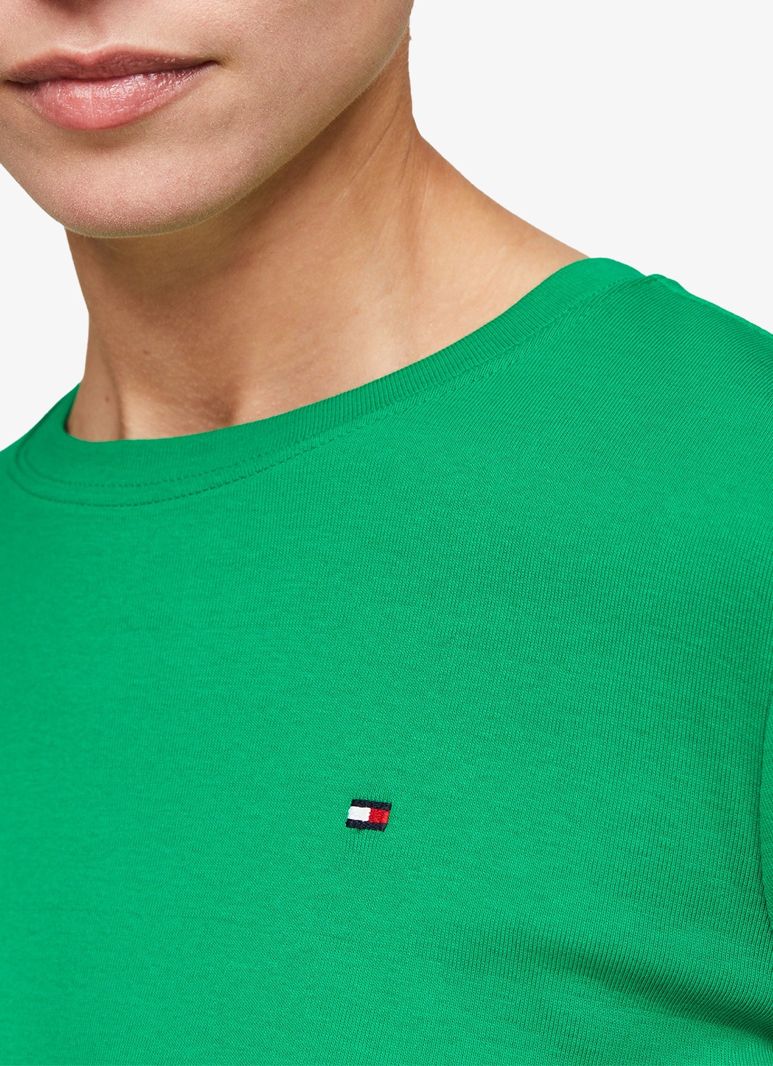 Tommy Hilfiger T-shirt met streepprint - detail 3 olympic green / groen