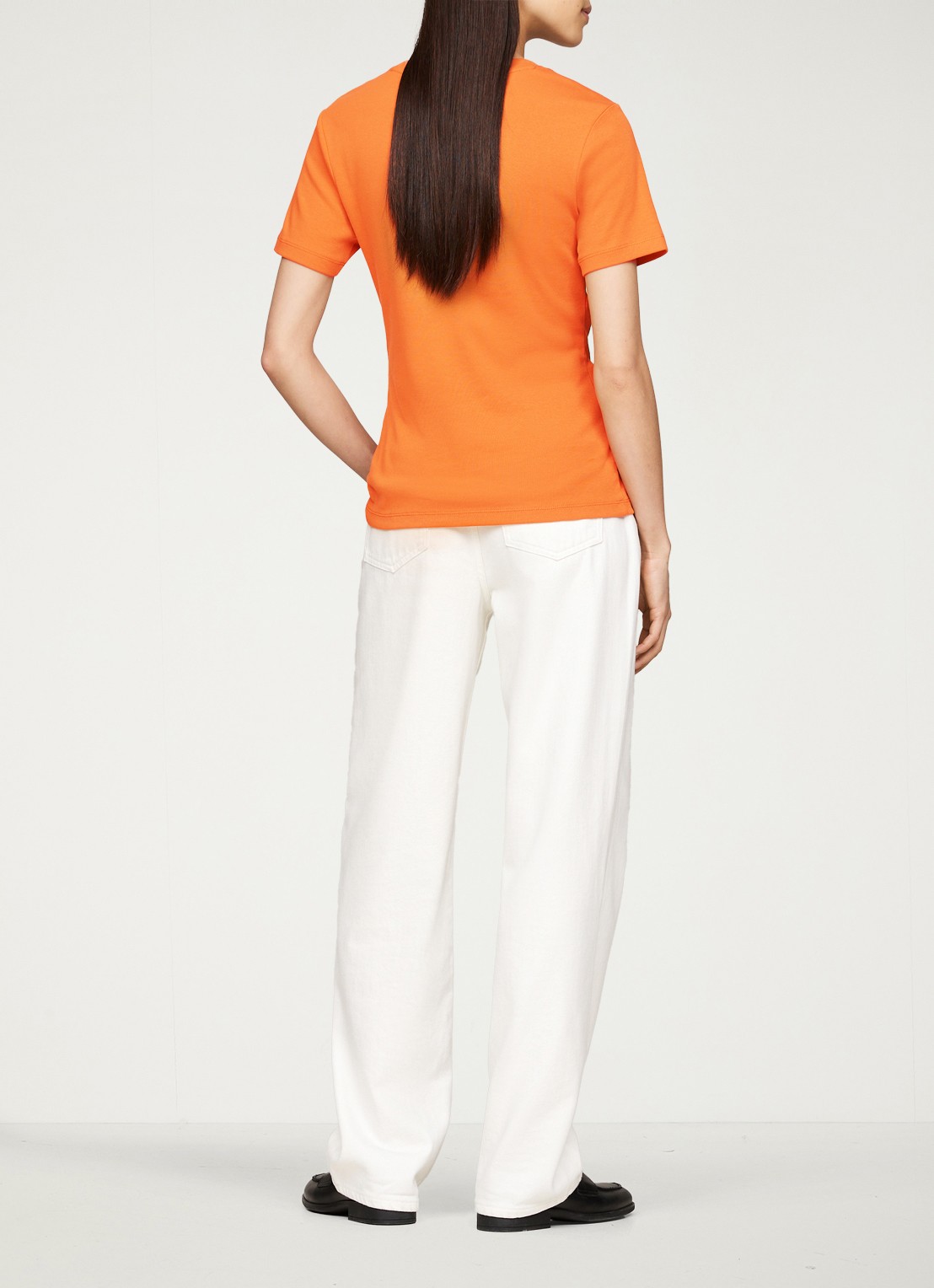 Tommy Hilfiger T-shirt met streepprint - achterkant 5 autumn orange / oranje