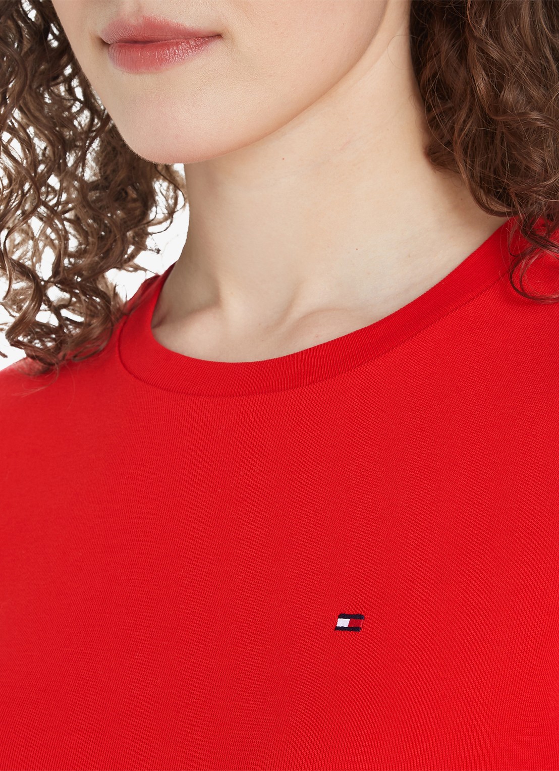 Tommy Hilfiger T-shirt met streepprint - detail 3 fierce red / rood