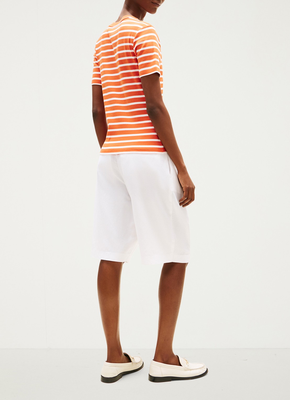 Tommy Hilfiger T-shirt met streepprint - achterkant 2 oranje