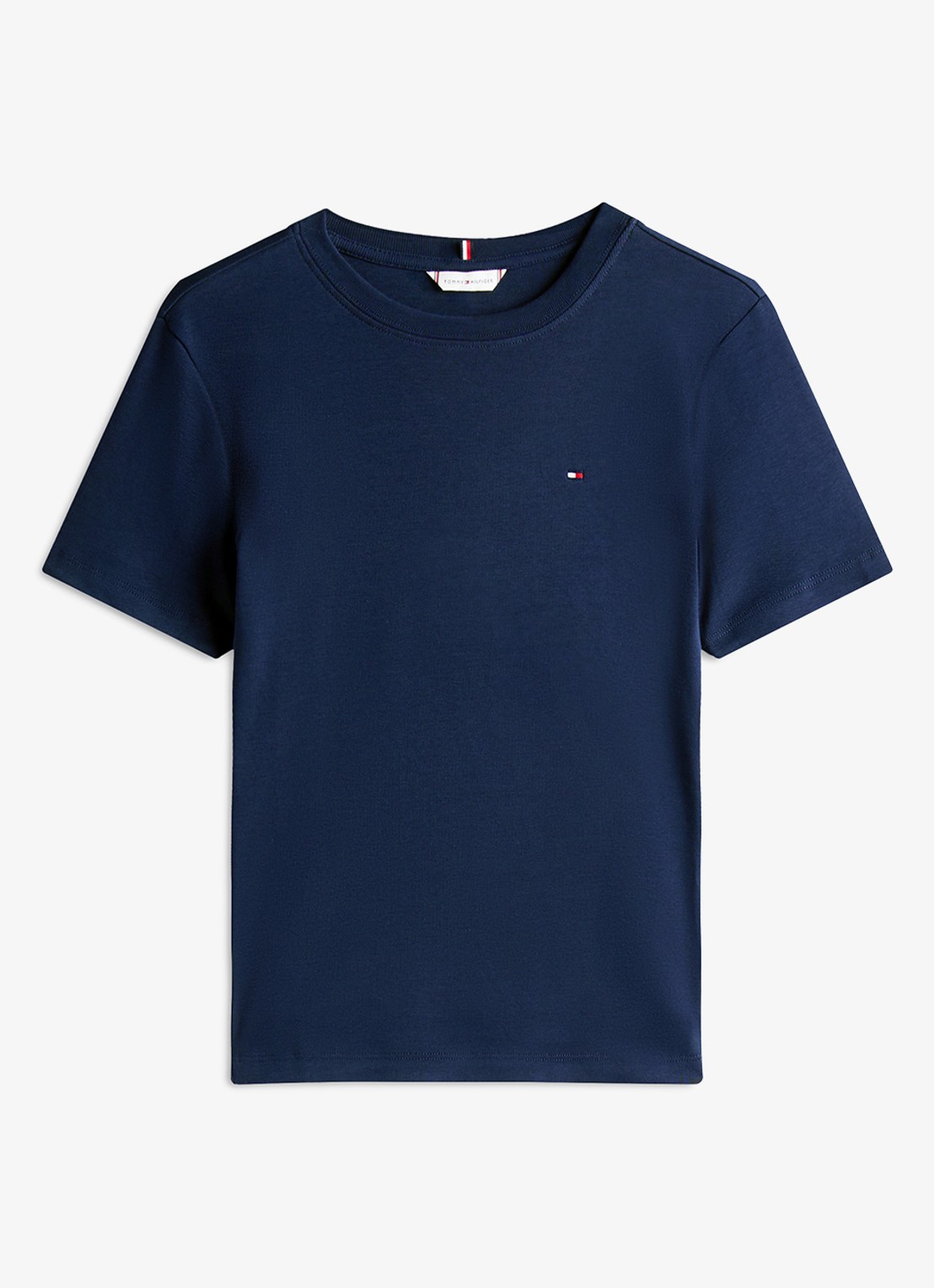 Tommy Hilfiger T-shirt met streepprint - voorkant dark night navy / blauw