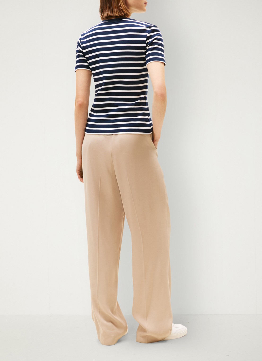 Tommy Hilfiger T-shirt met streepprint - achterkant 3 dark navy/ecru stripe / donkerblauw