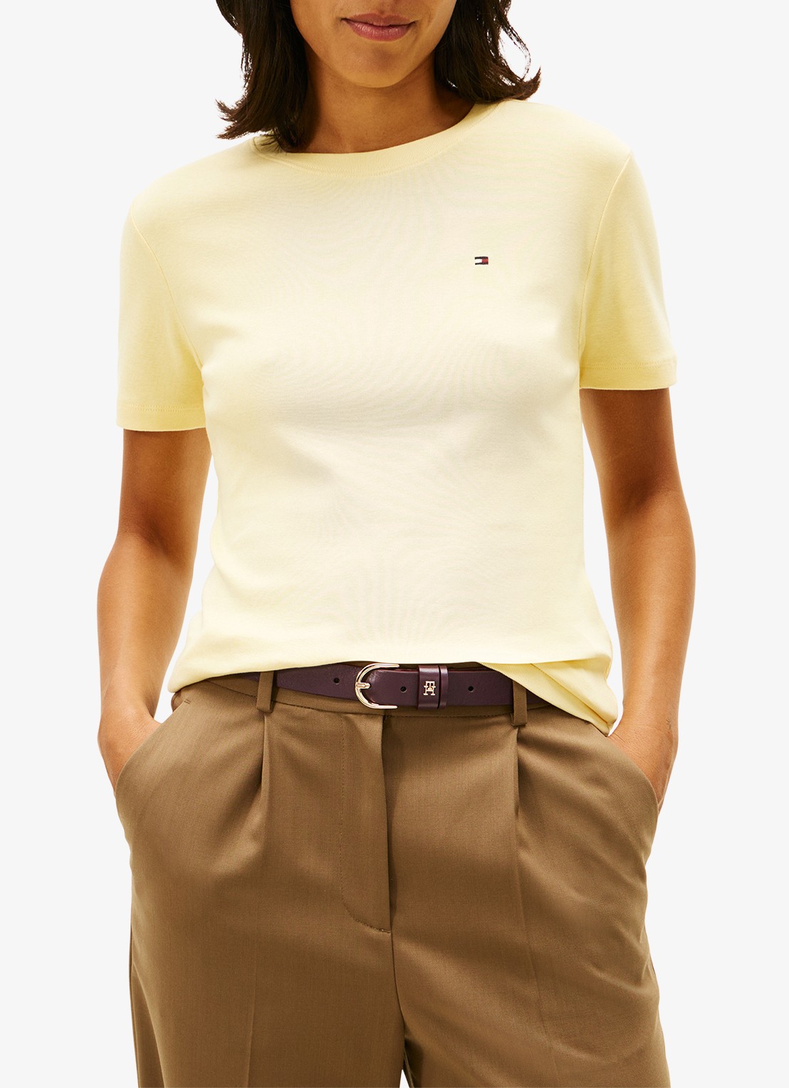 Tommy Hilfiger T-shirt met streepprint - detail 4 zesty yellow / geel
