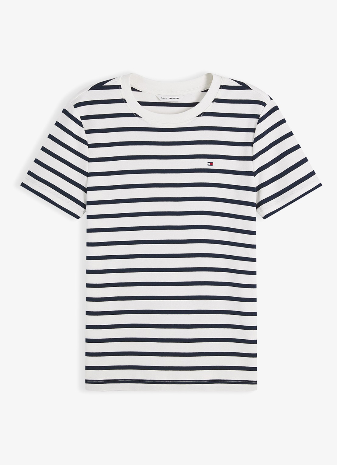 Tommy Hilfiger T-shirt met streepprint - voorkant 5 breton ecru dark night / donkerblauw