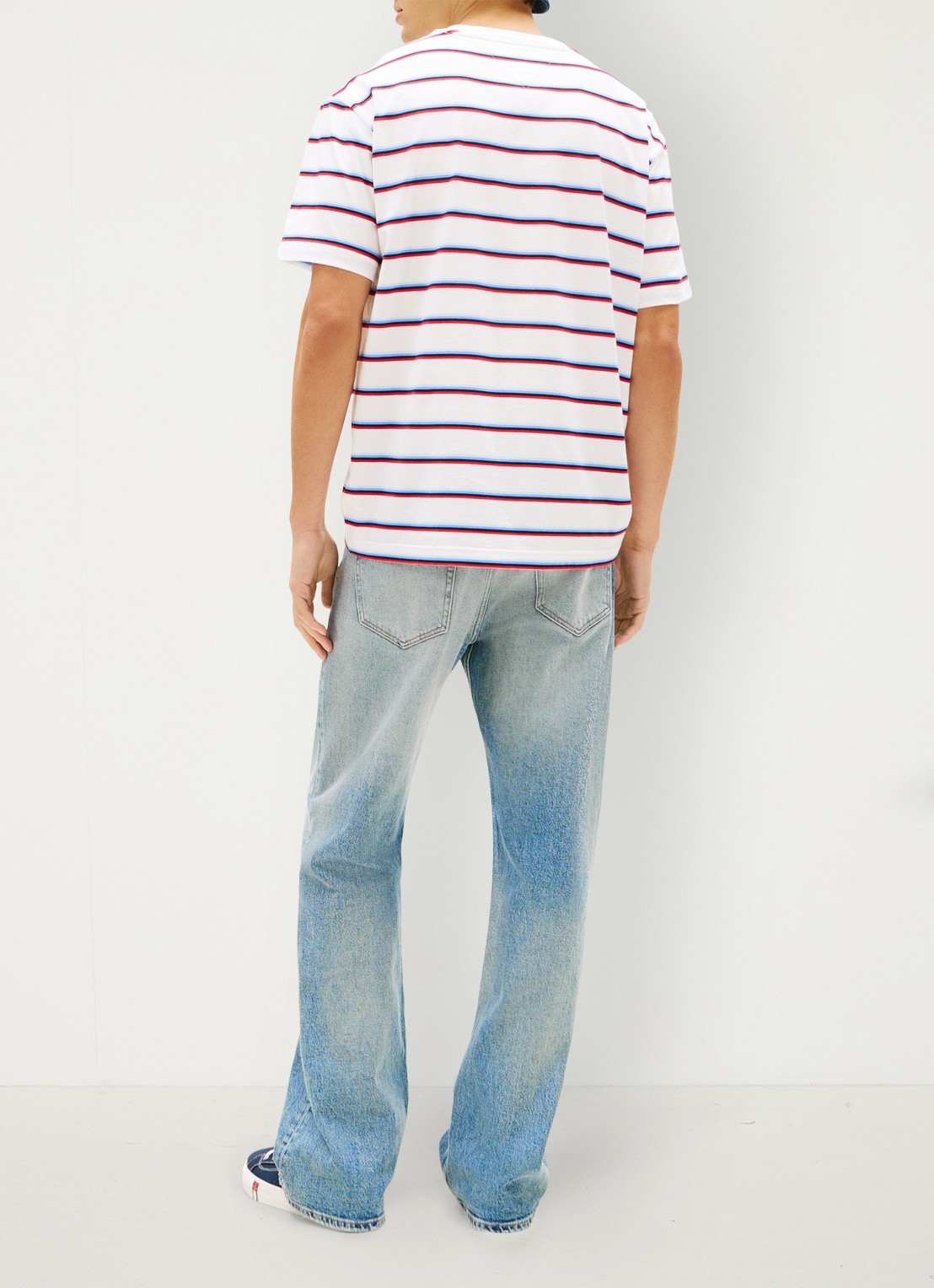 Tommy Hilfiger T-shirt met streepprint - achterkant 5 wit
