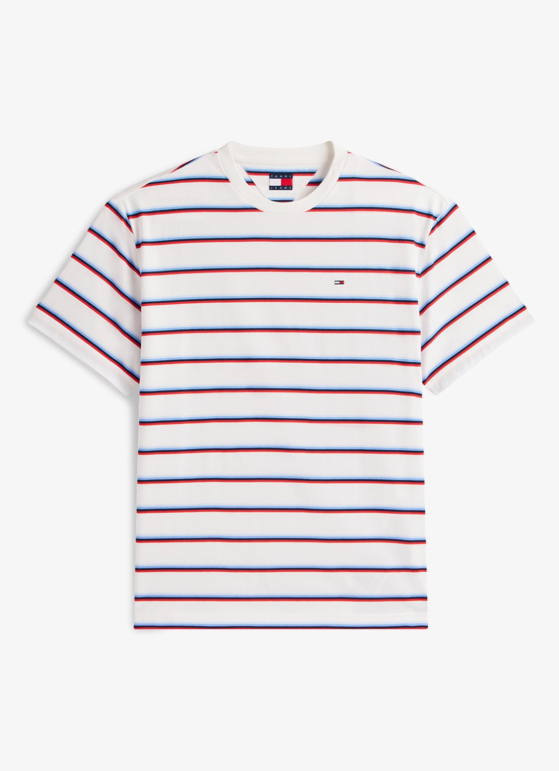 Tommy Hilfiger T-shirt met streepprint - voorkant wit