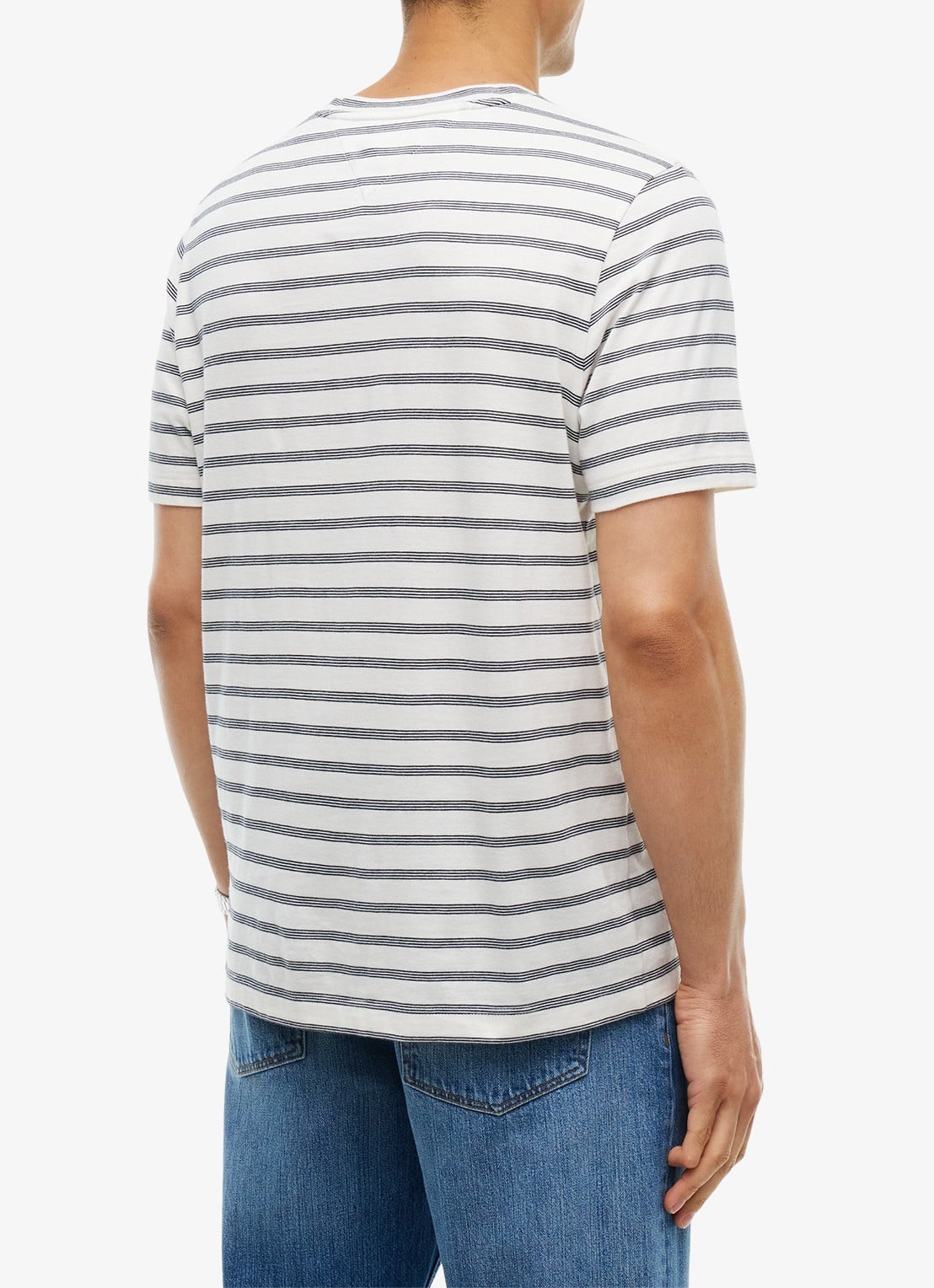Tommy Hilfiger T-shirt met streepprint - achterkant 5 wit