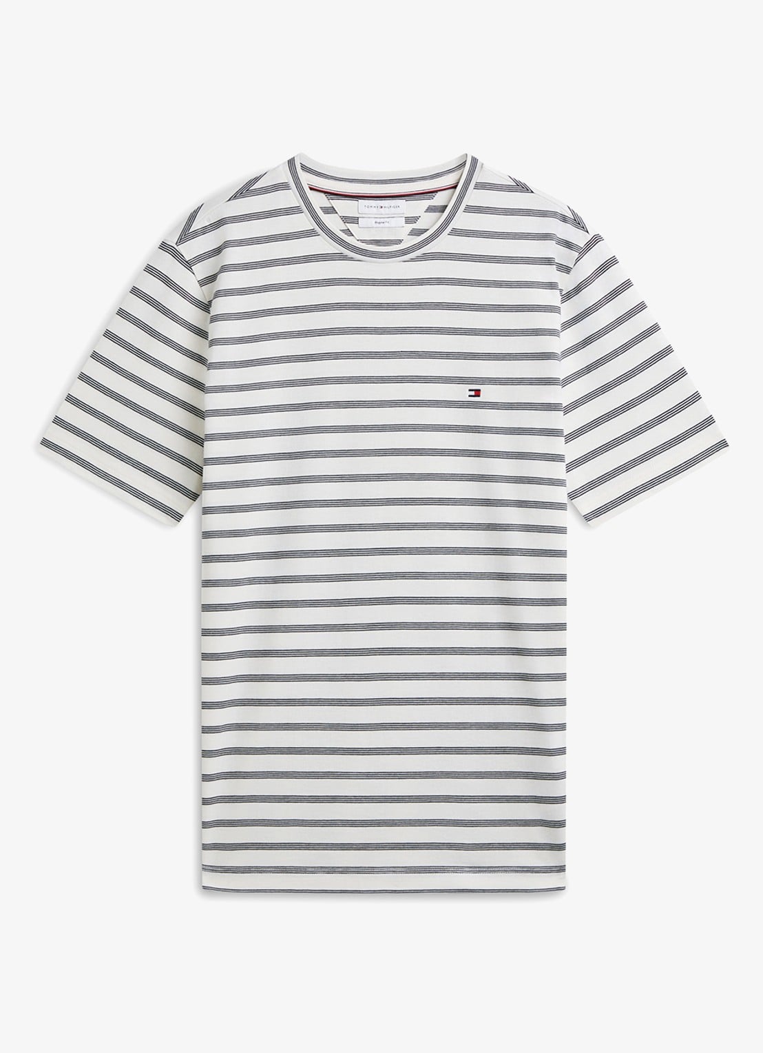 Tommy Hilfiger T-shirt met streepprint - voorkant 3 wit